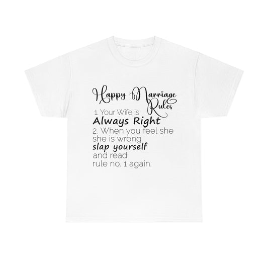 Happy Marriage Rules Unisex Heavy Cotton Tee