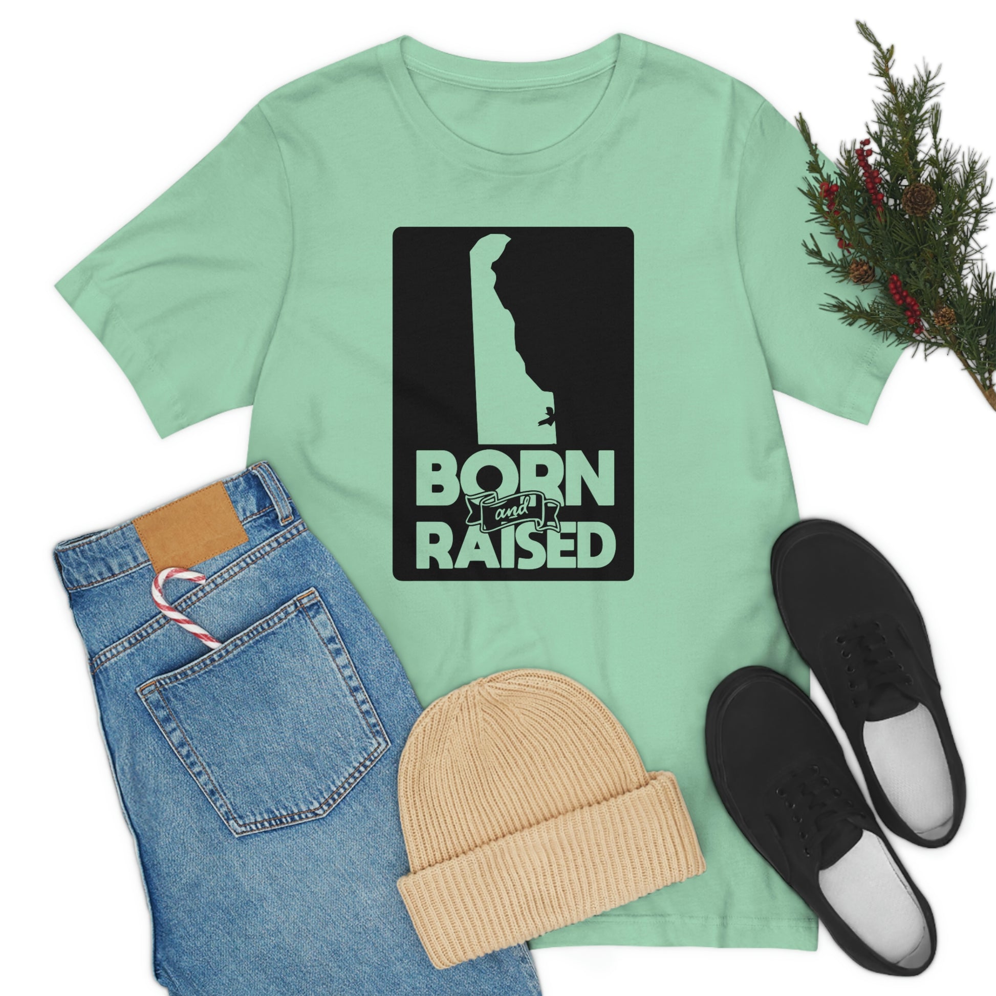Delaware Born and Raised Short Sleeve  T-shirt