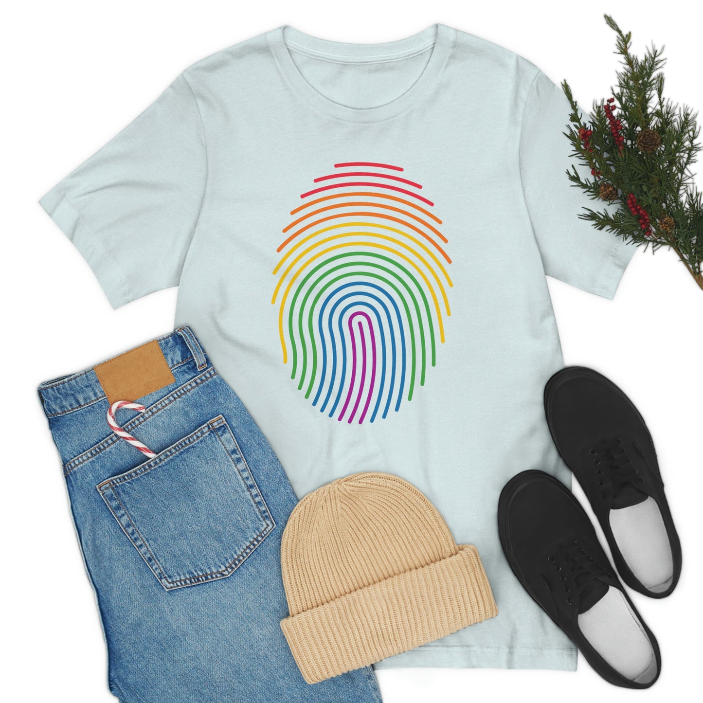 Fingerprint LGBTQIA Print Unisex Jersey Short Sleeve Tee