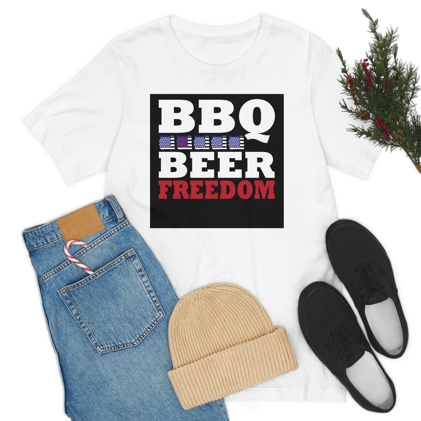 BBQ Beer Freedom Unisex Jersey Short Sleeve Tee