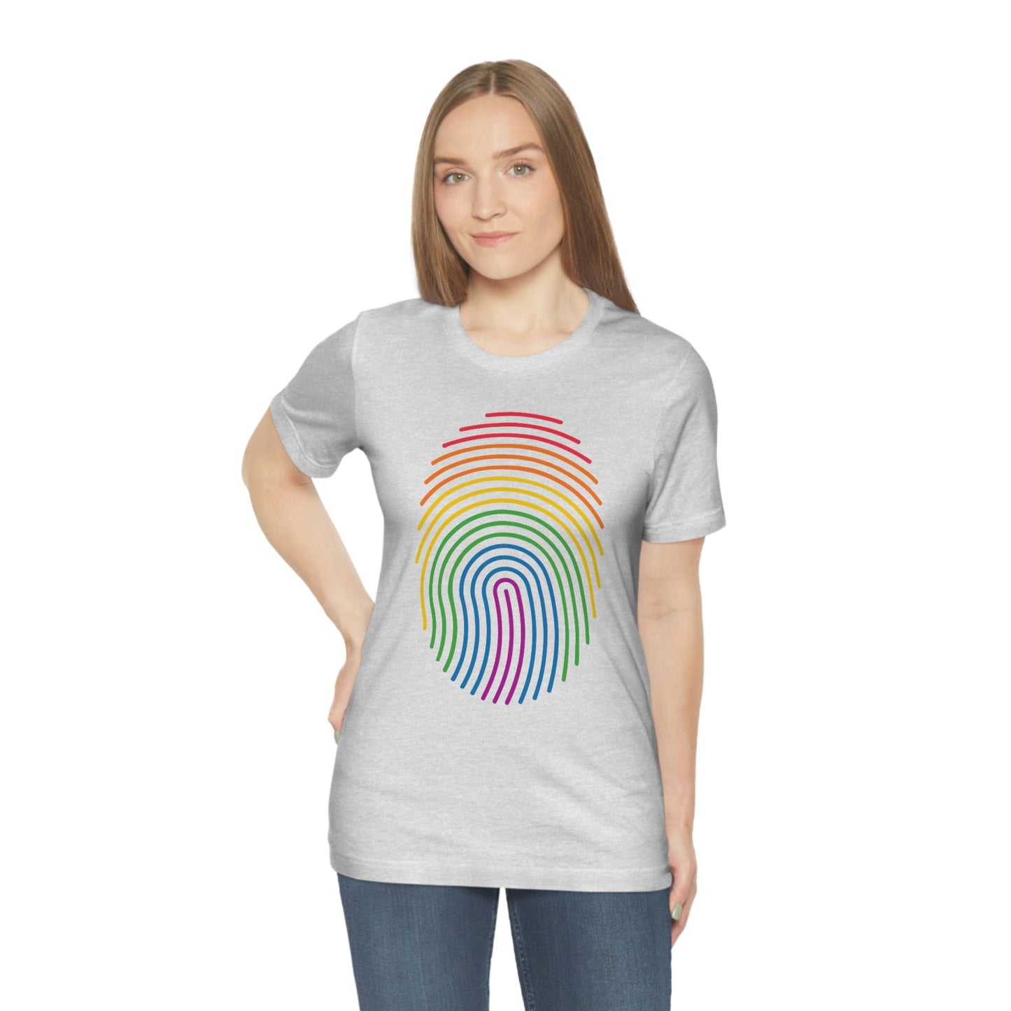 Fingerprint LGBTQIA Print Unisex Jersey Short Sleeve Tee