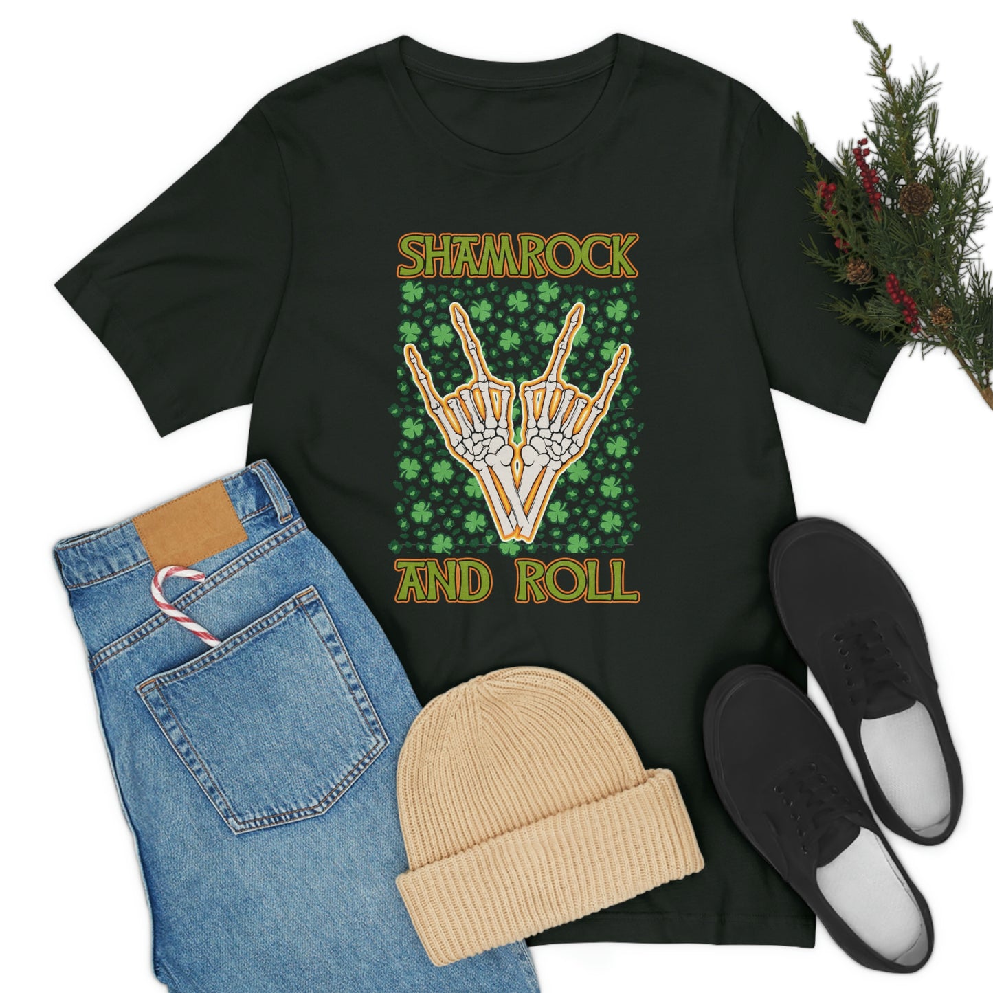 Shamrock and Roll St. Patrick's Day Unisex Jersey Short Sleeve Tee