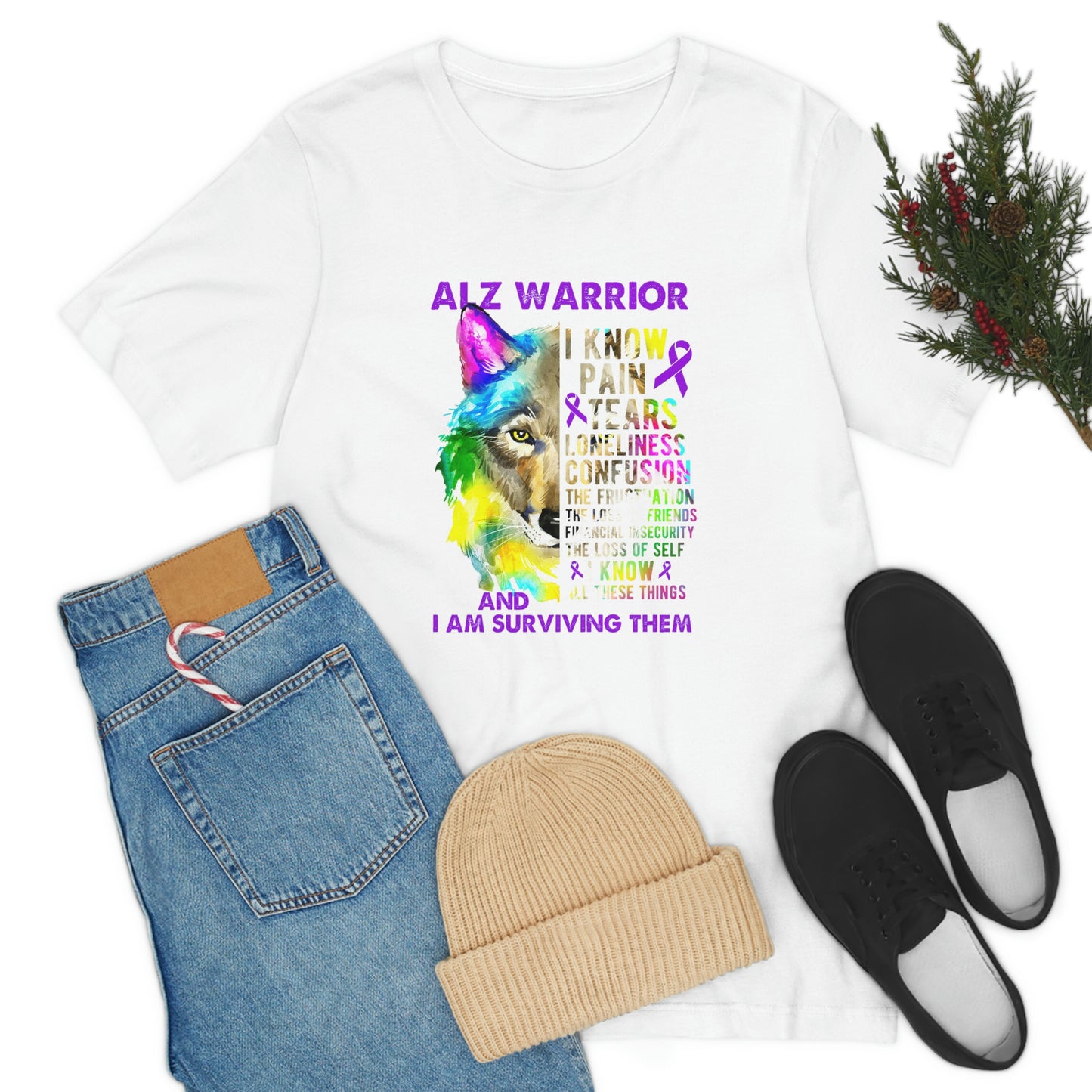ALZ Warrior I Know Pain & Tears Alzheimer's Print Unisex Jersey Short Sleeve Tee
