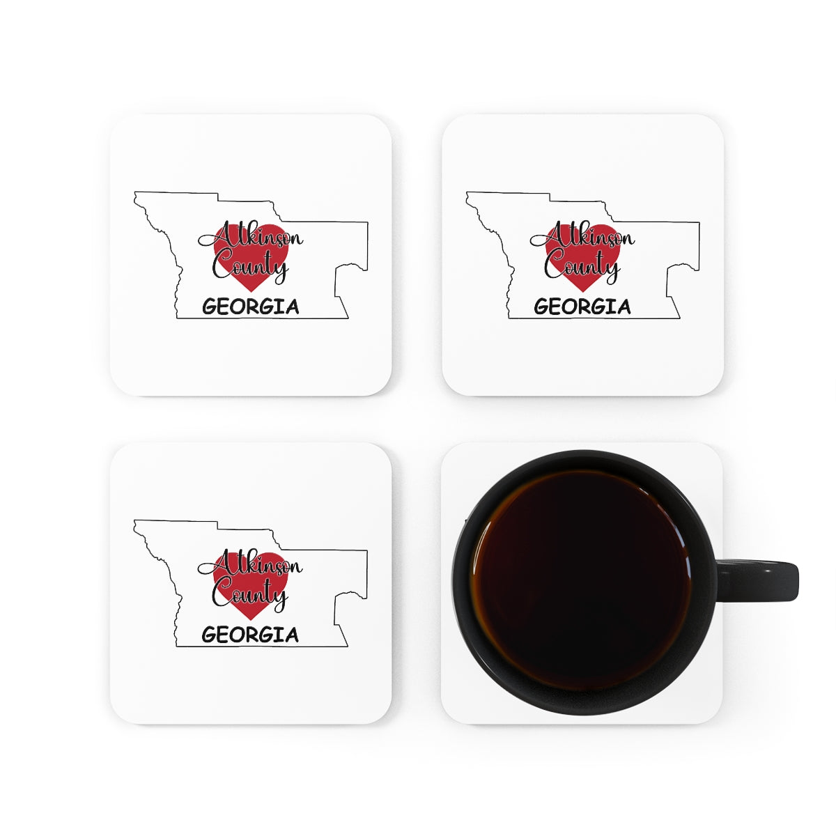 Atkinson County Georgia Corkwood Coaster Set