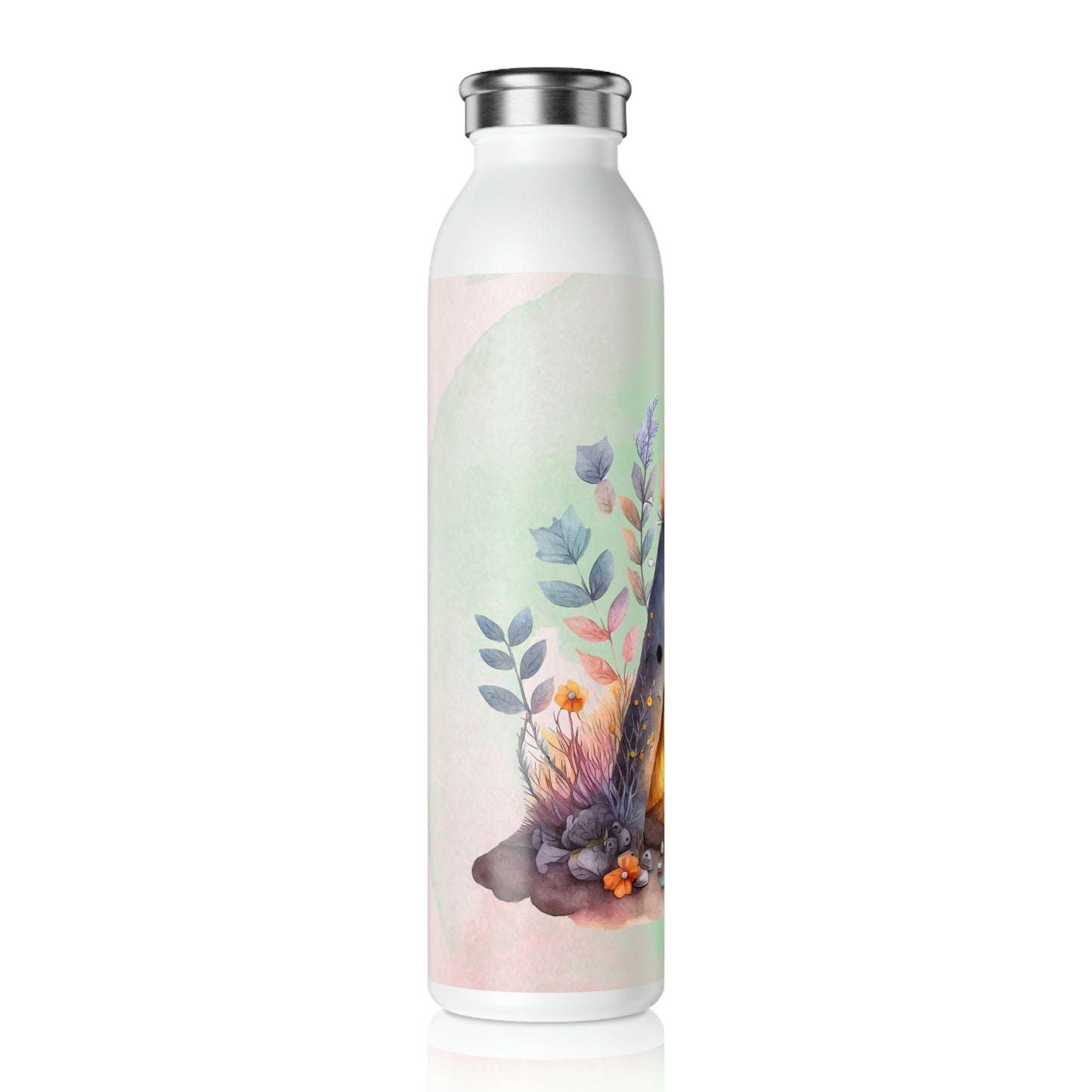 Beltane Fire Watercolor Slim Water Bottle