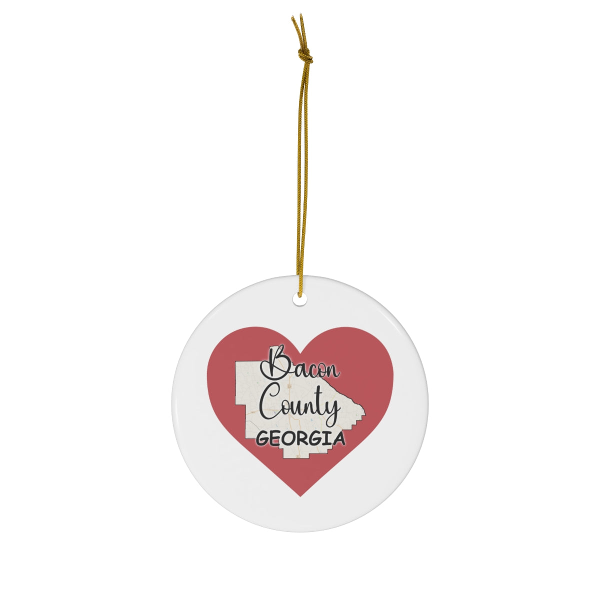 Bacon County Georgia Ceramic Ornament, 1-Pack