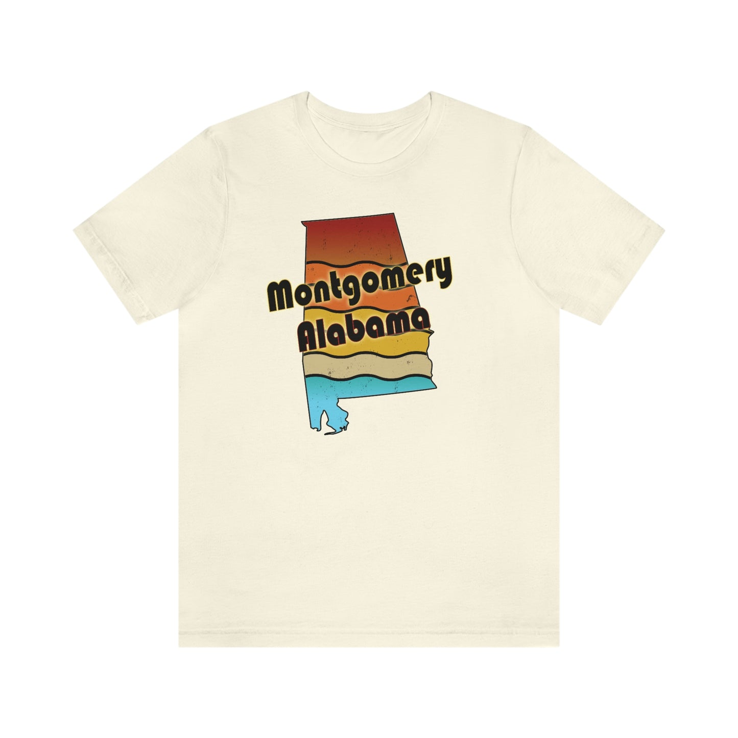 Montgomery Alabama Retro Sunset Unisex Jersey Short Sleeve T-shirt