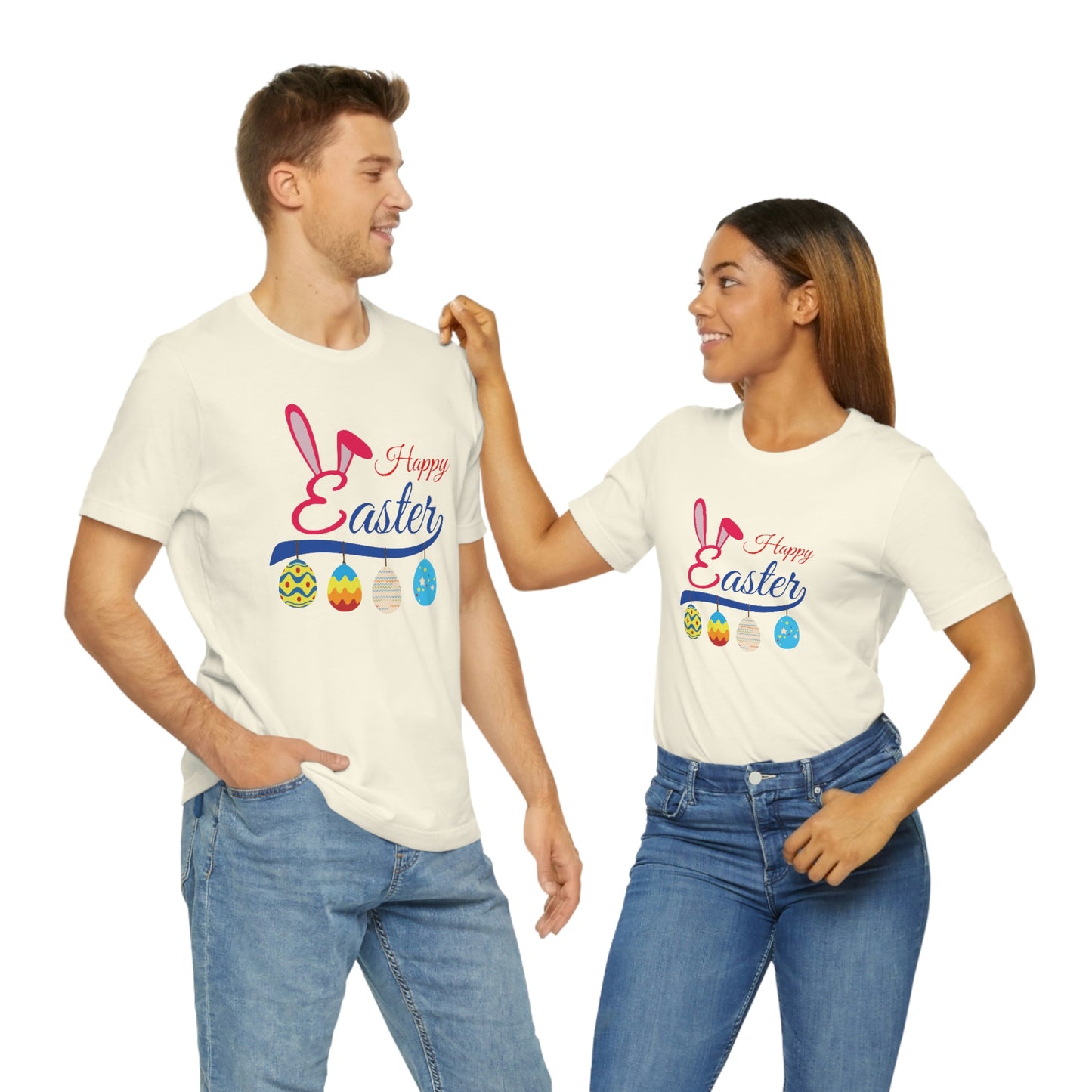 Egg Ornaments Happy Easter Unisex Jersey Short Sleeve Tee