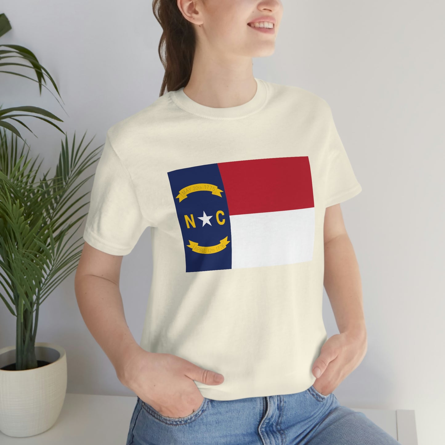 North Carolina Flag Unisex Jersey Short Sleeve Tee Tshirt T-shirt