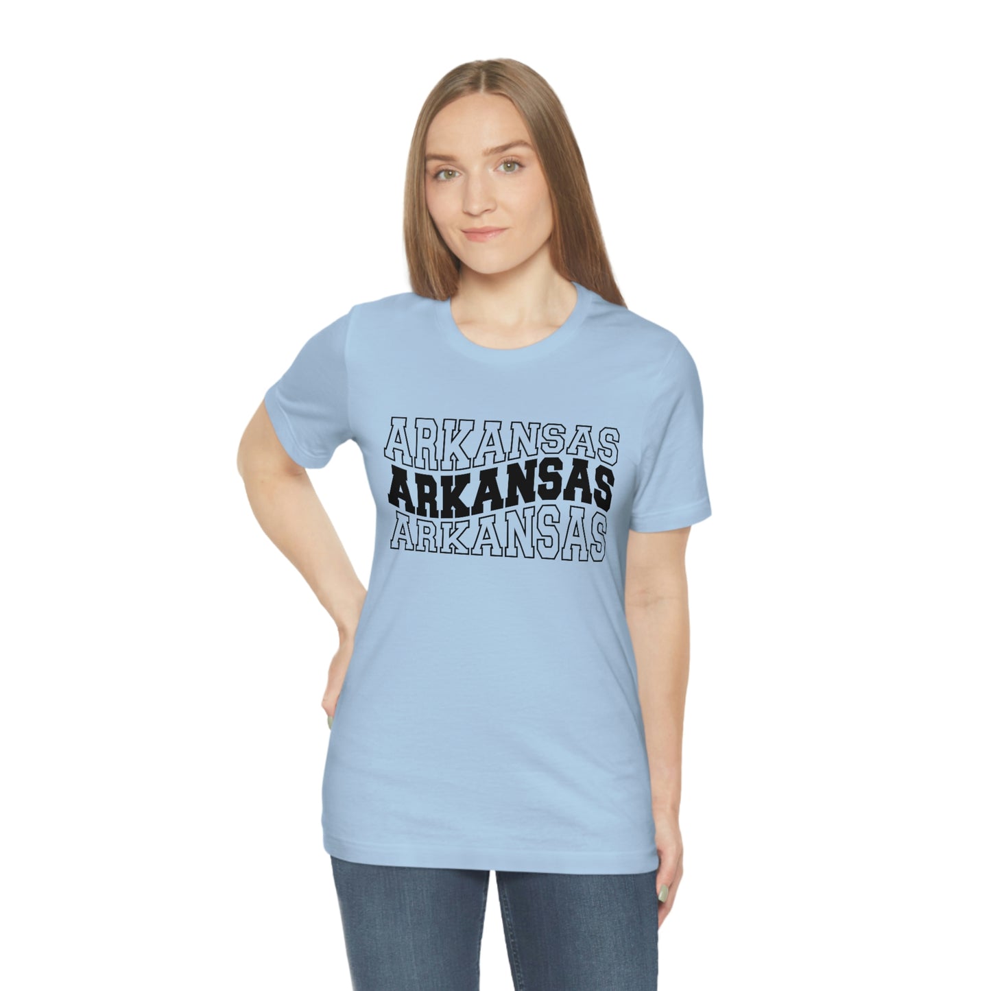 Arkansas Varsity Letters Wavy Unisex Jersey Short Sleeve Tee Tshirt T-shirt