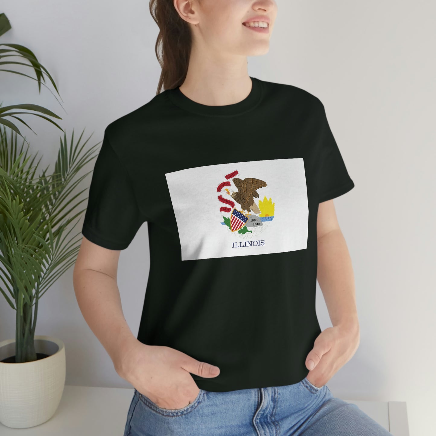 Illinois Flag Unisex Jersey Short Sleeve Tee Tshirt T-shirt