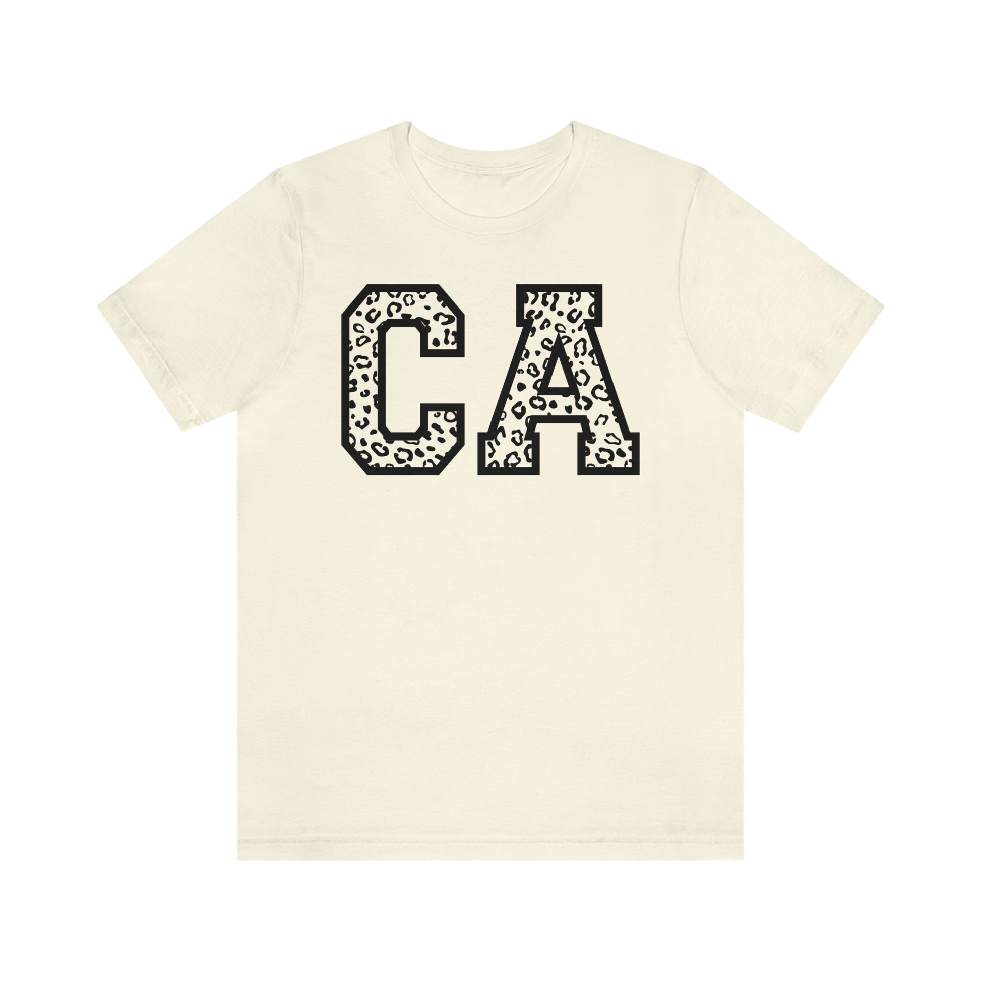 California CA Leopard Print Unisex Jersey Short Sleeve Tee Tshirt T-shirt