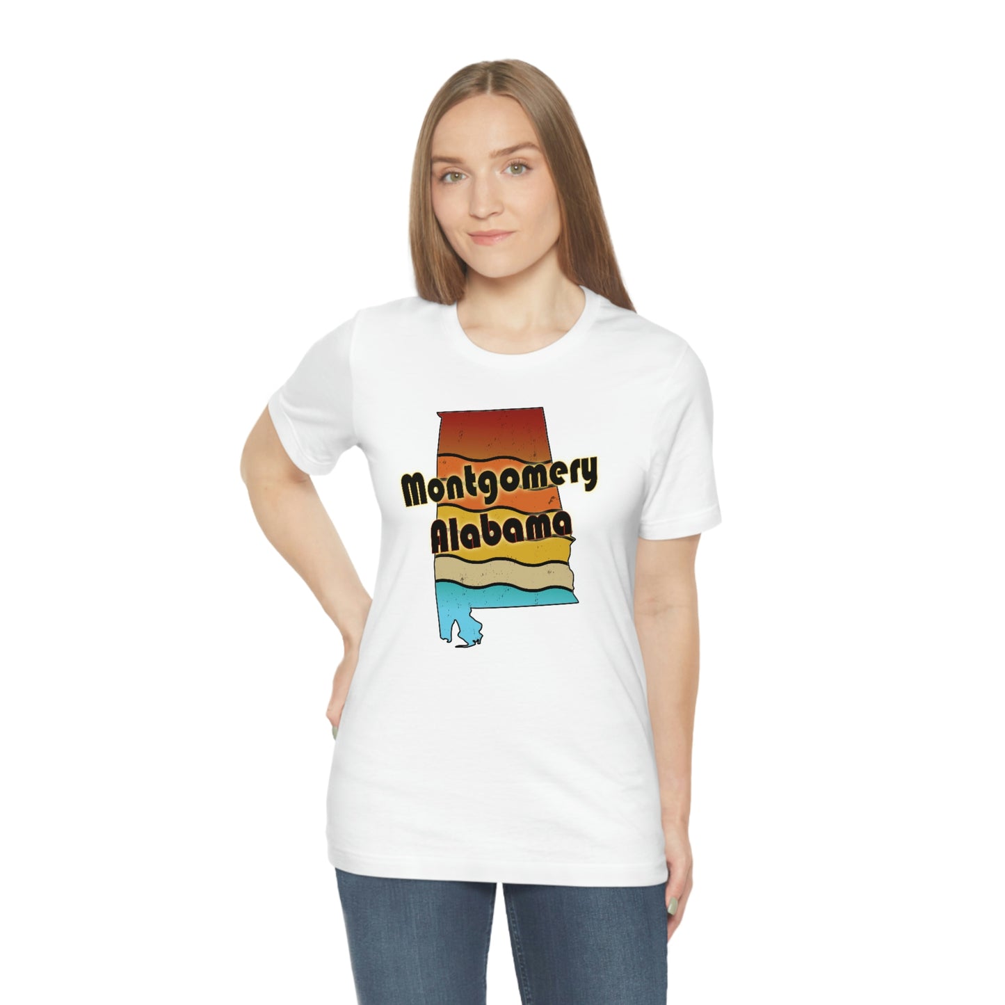 Montgomery Alabama Retro Sunset Unisex Jersey Short Sleeve T-shirt