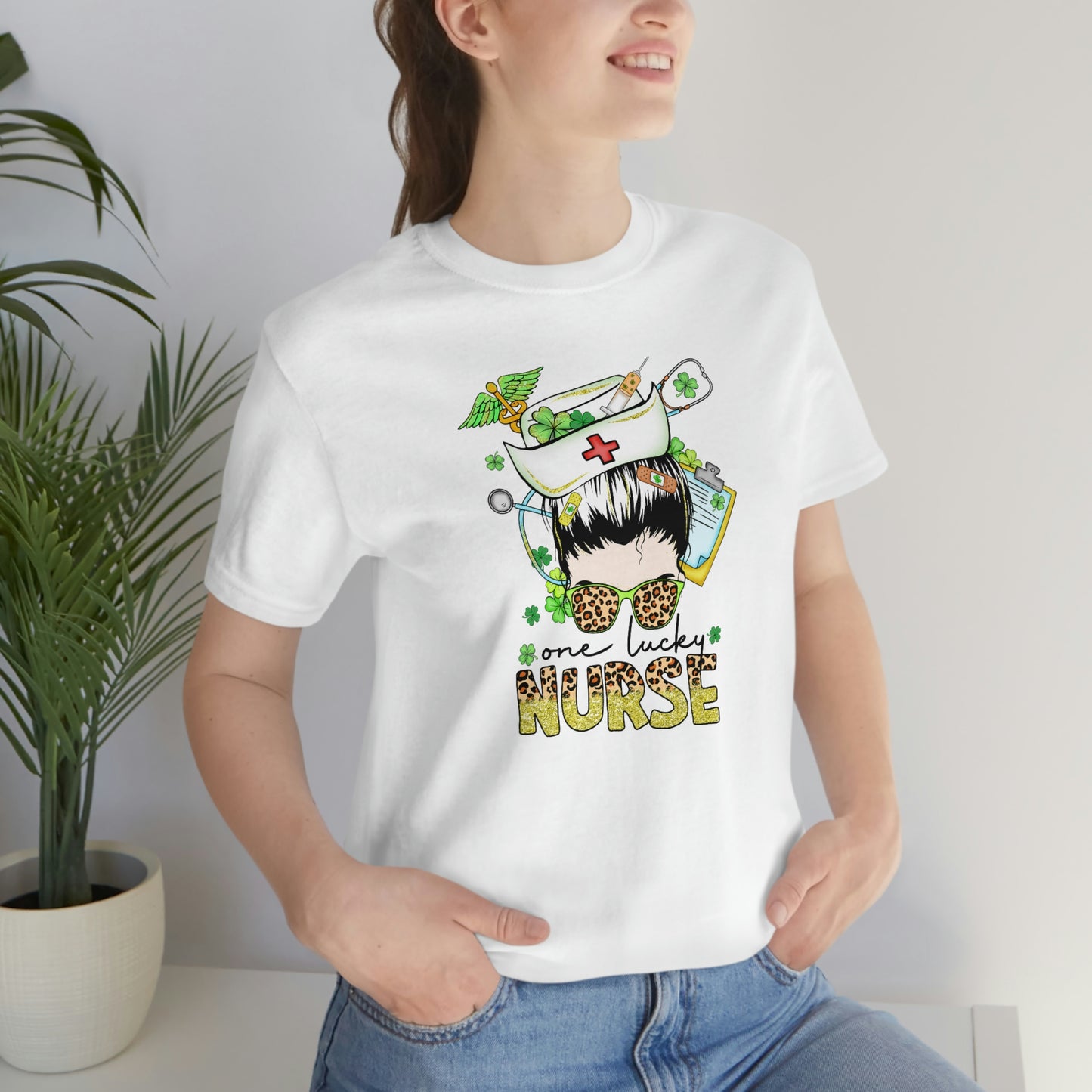 One Lucky Nurse Hat St. Patrick's Day Unisex Jersey Short Sleeve Tee