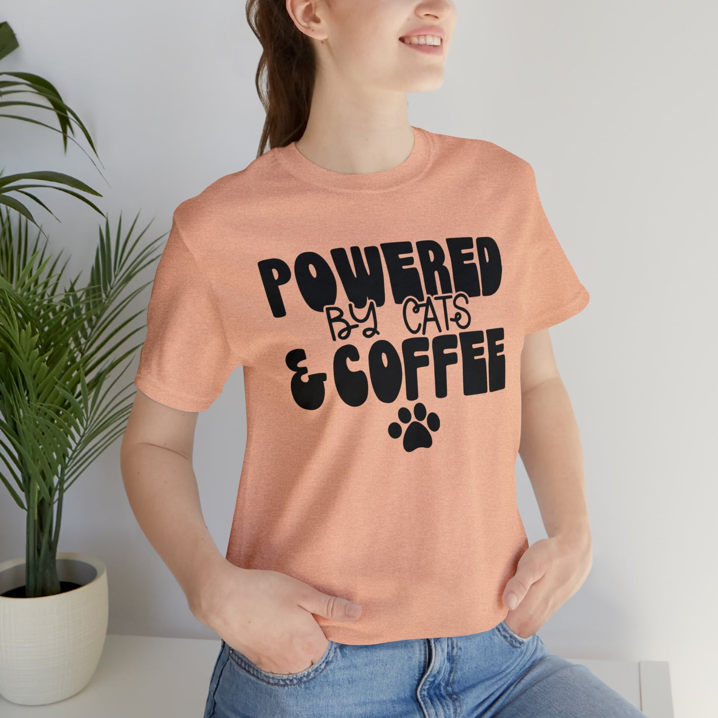 Powered by Cats & Coffee Short Sleeve T-shirt