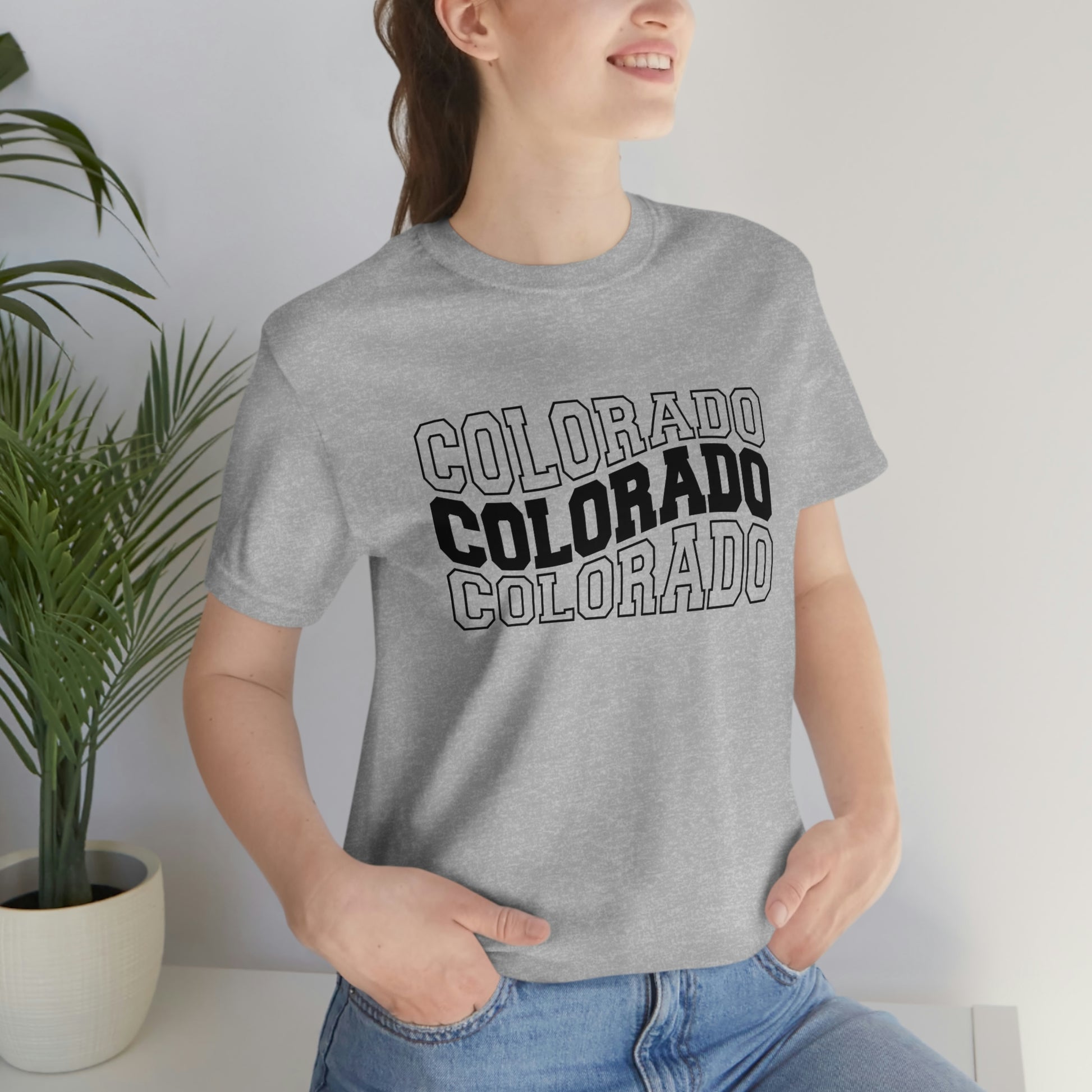 Colorado Varsity Wavy Unisex Jersey Short Sleeve Tee Tshirt T-shirt