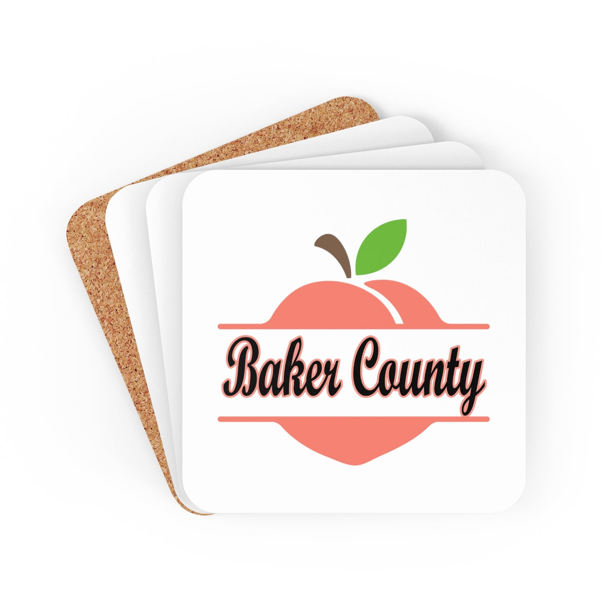 Baker County Georgia Corkwood Coaster Set