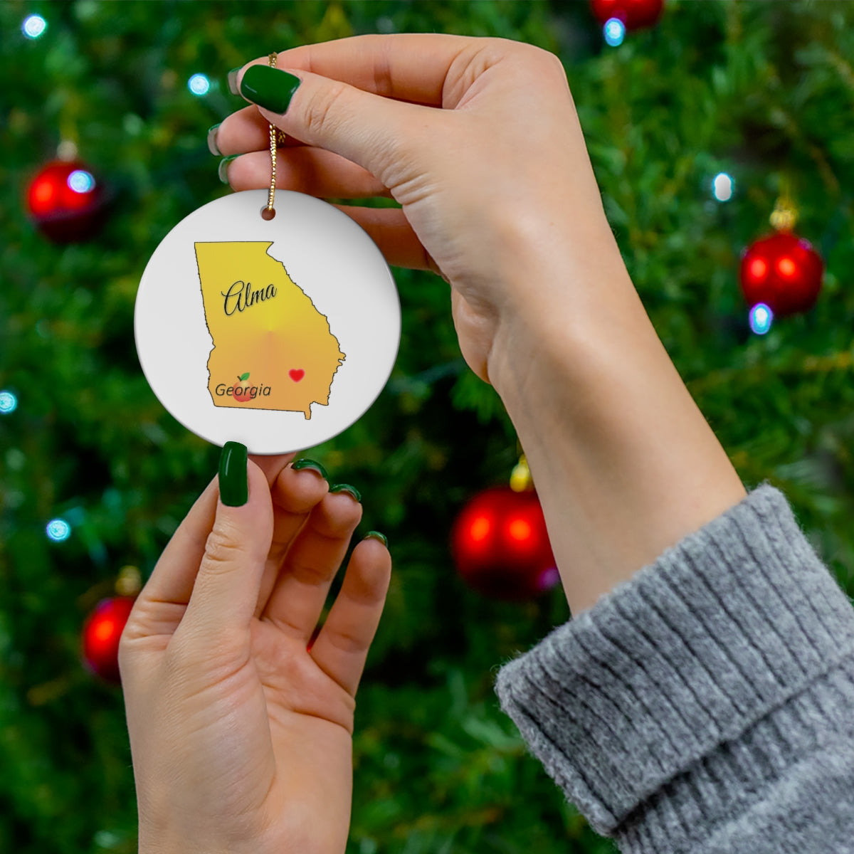 Alma Georgia Ceramic Ornament, 1-Pack