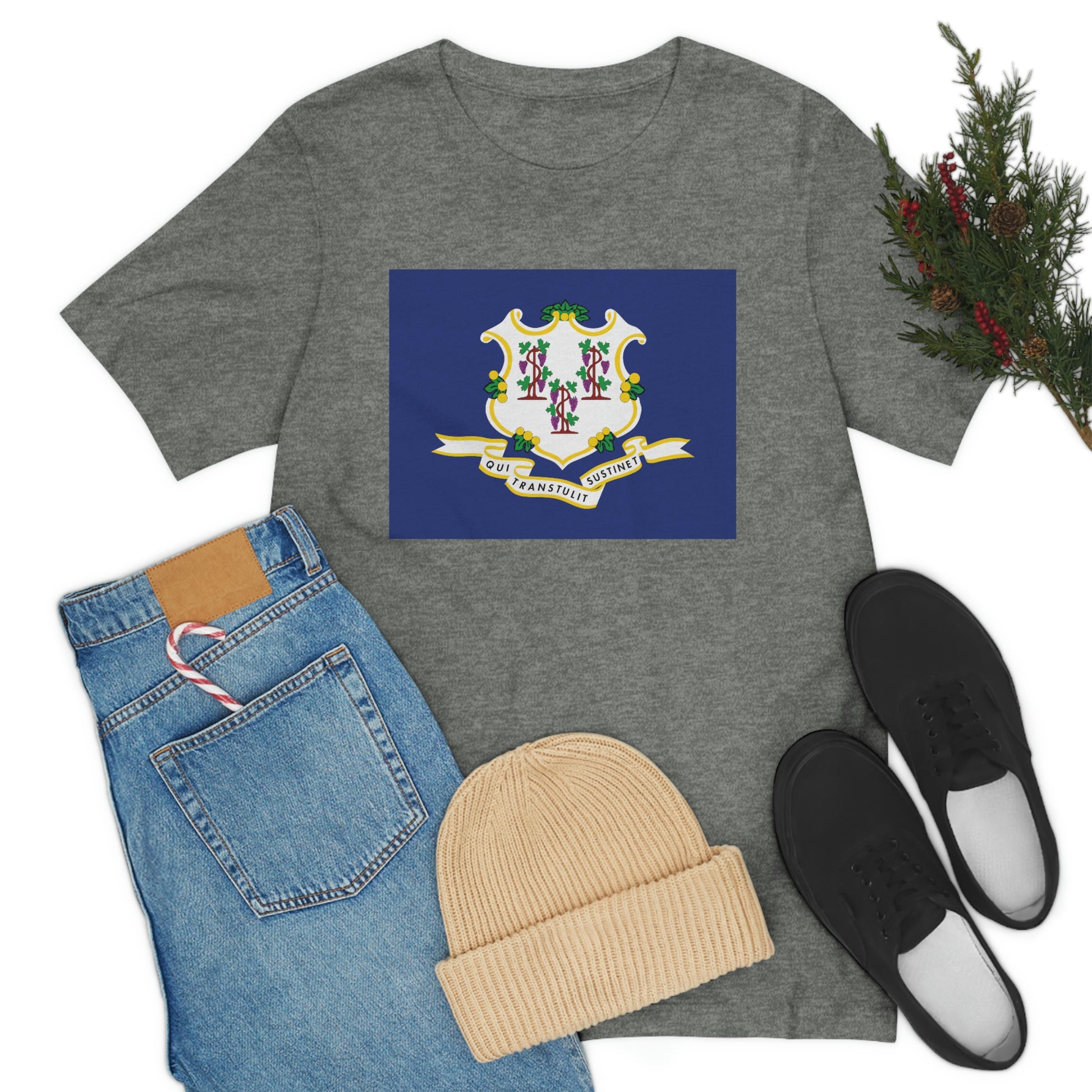 Connecticut Flag Unisex Jersey Short Sleeve Tee Tshirt T-shirt