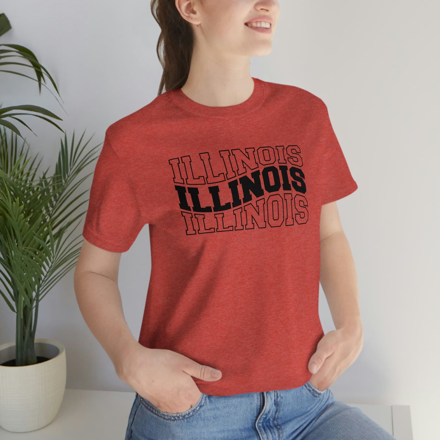 Illinois Varsity Letters Wavy Short Sleeve T-shirt
