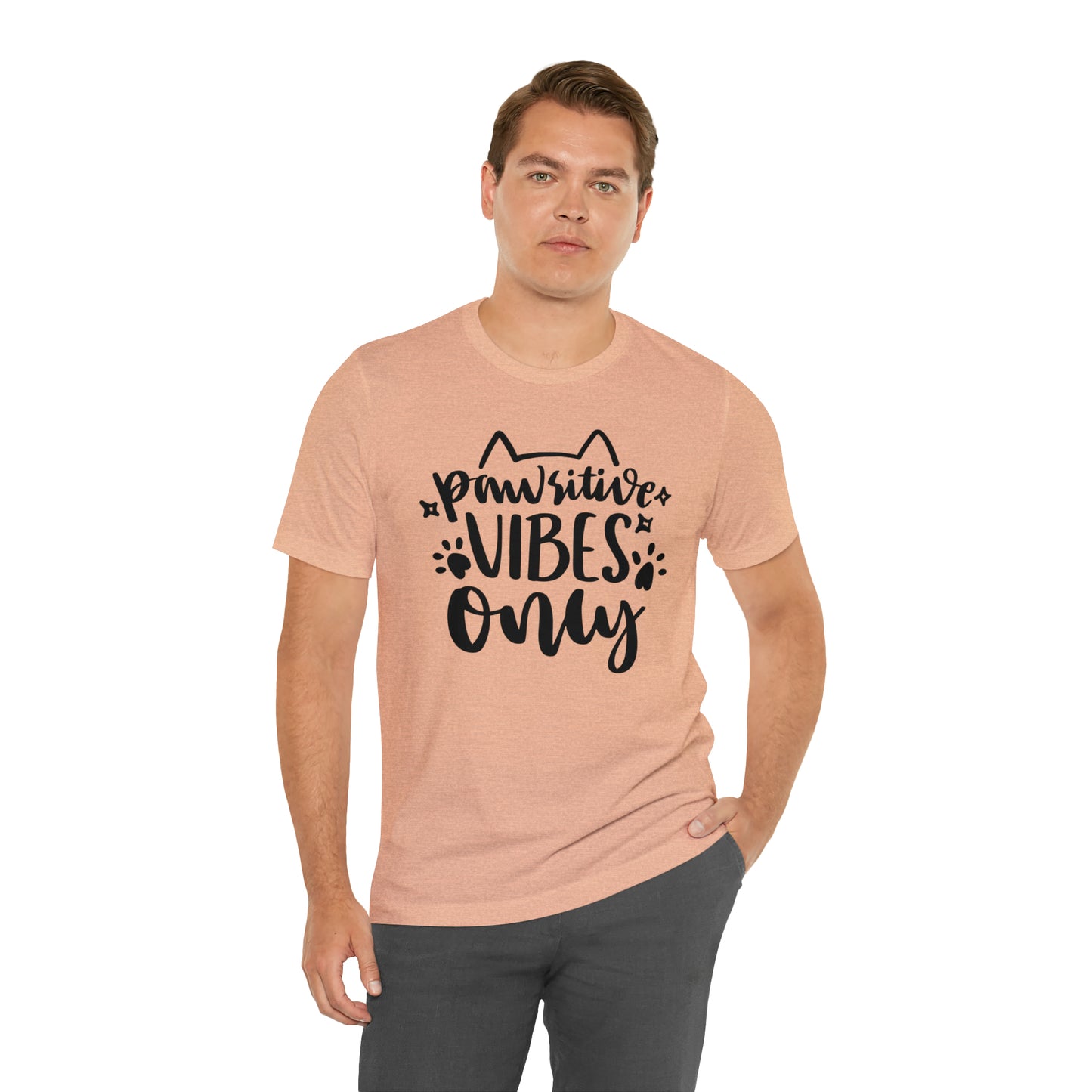 Pawsitive Vibes Only Cat Short Sleeve T-shirt