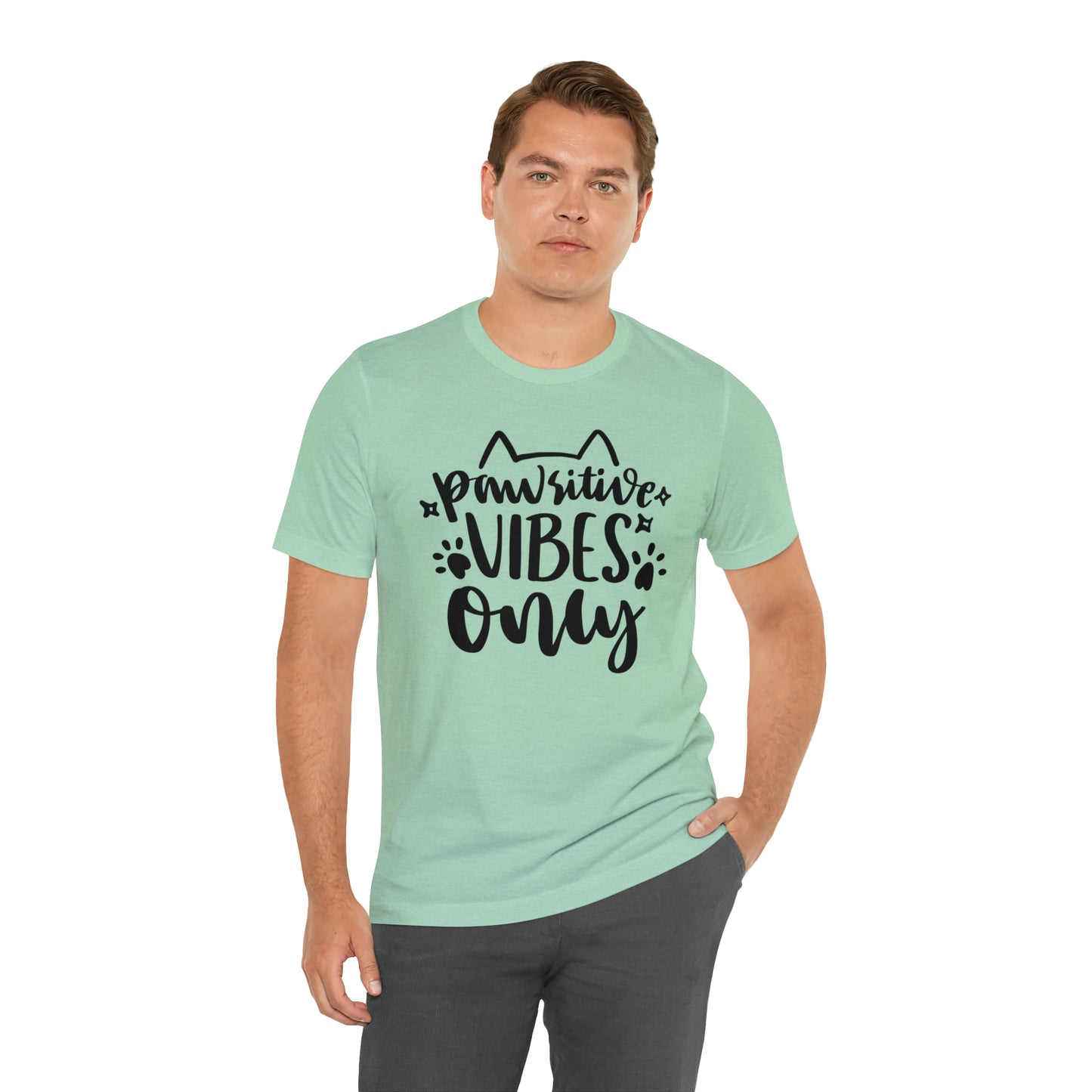 Pawsitive Vibes Only Cat Short Sleeve T-shirt