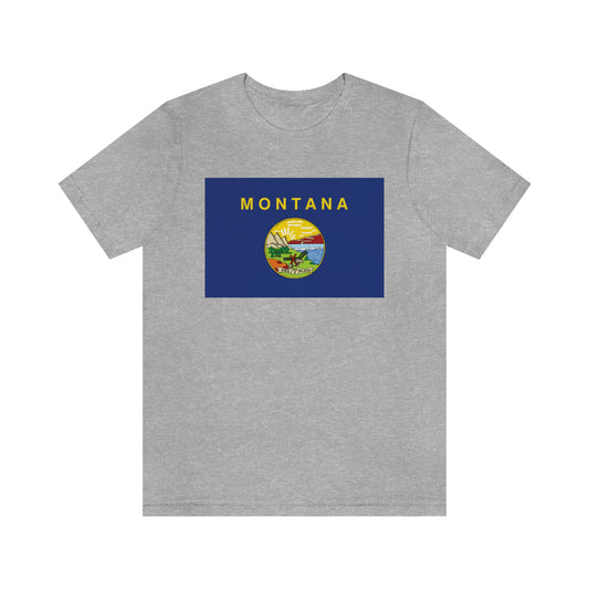 Montana Flag Unisex Jersey Short Sleeve Tee Tshirt T-shirt