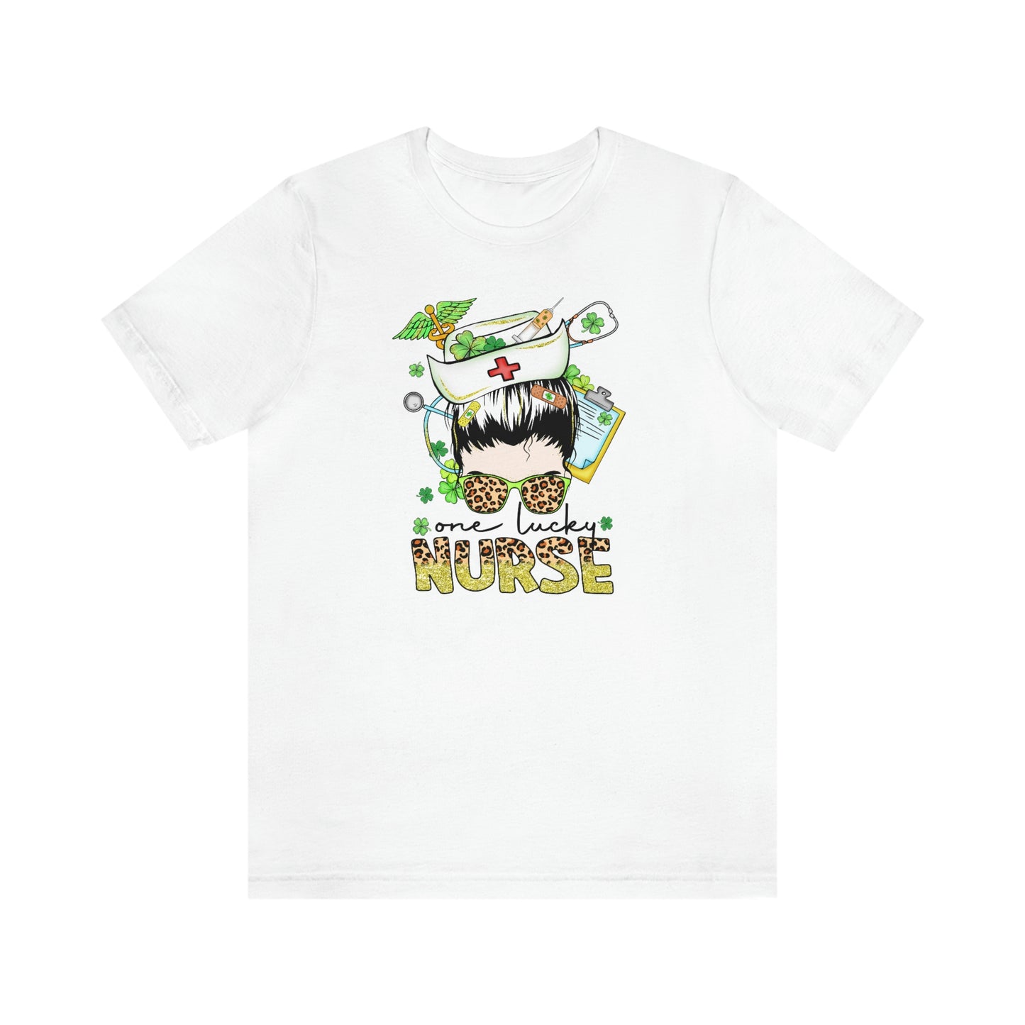 One Lucky Nurse Hat St. Patrick's Day Unisex Jersey Short Sleeve Tee