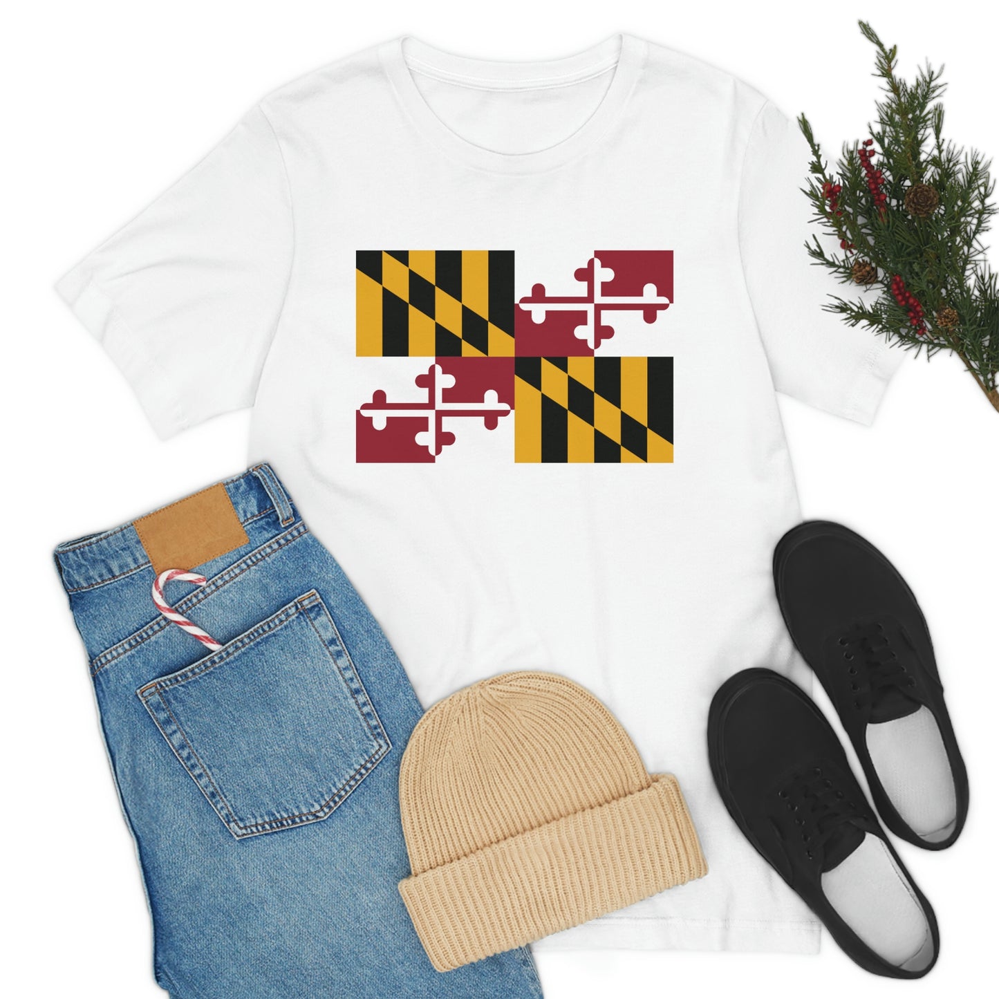 Maryland Flag Unisex Jersey Short Sleeve Tee Tshirt T-shirt