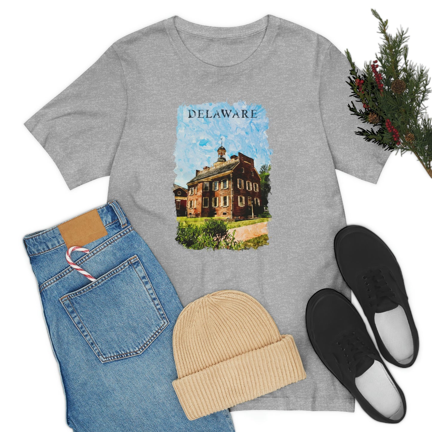 Delaware Old State House Watercolor Short Sleeve T-shirt