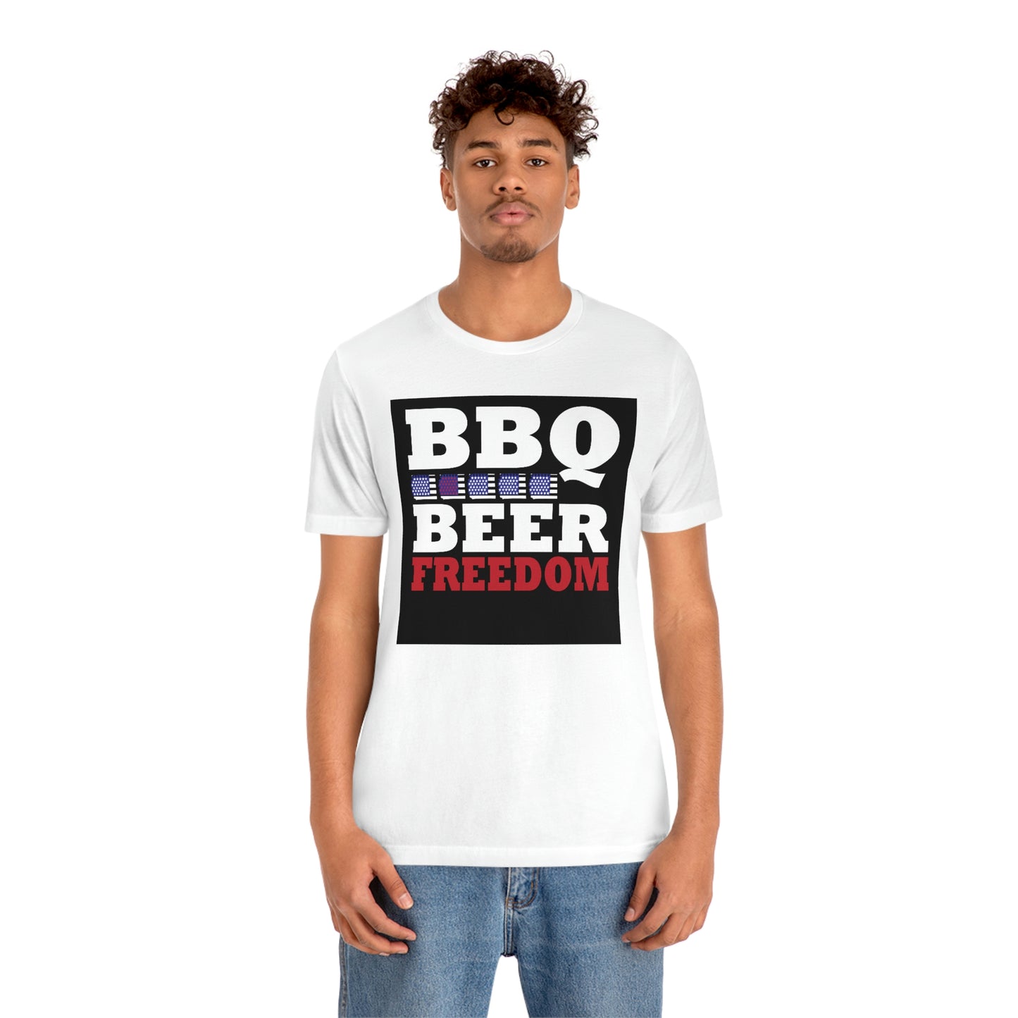 BBQ Beer Freedom Unisex Jersey Short Sleeve Tee