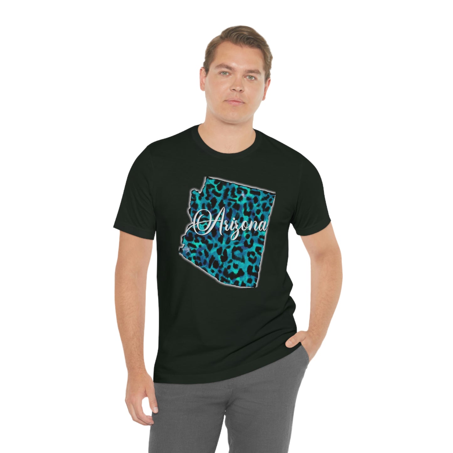 Arizona Blue Leopard Unisex Jersey Short Sleeve Tee Tshirt T-shirt