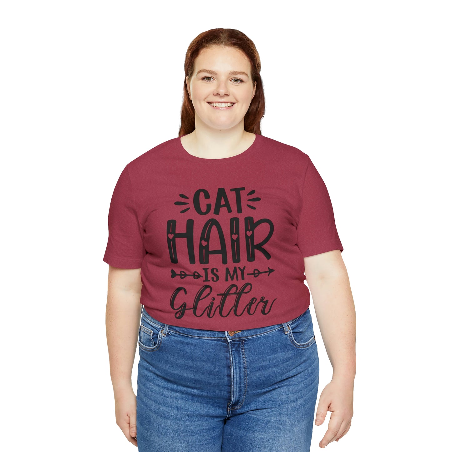 Cat Hair is my Glitter Short Sleeve T-shirt
