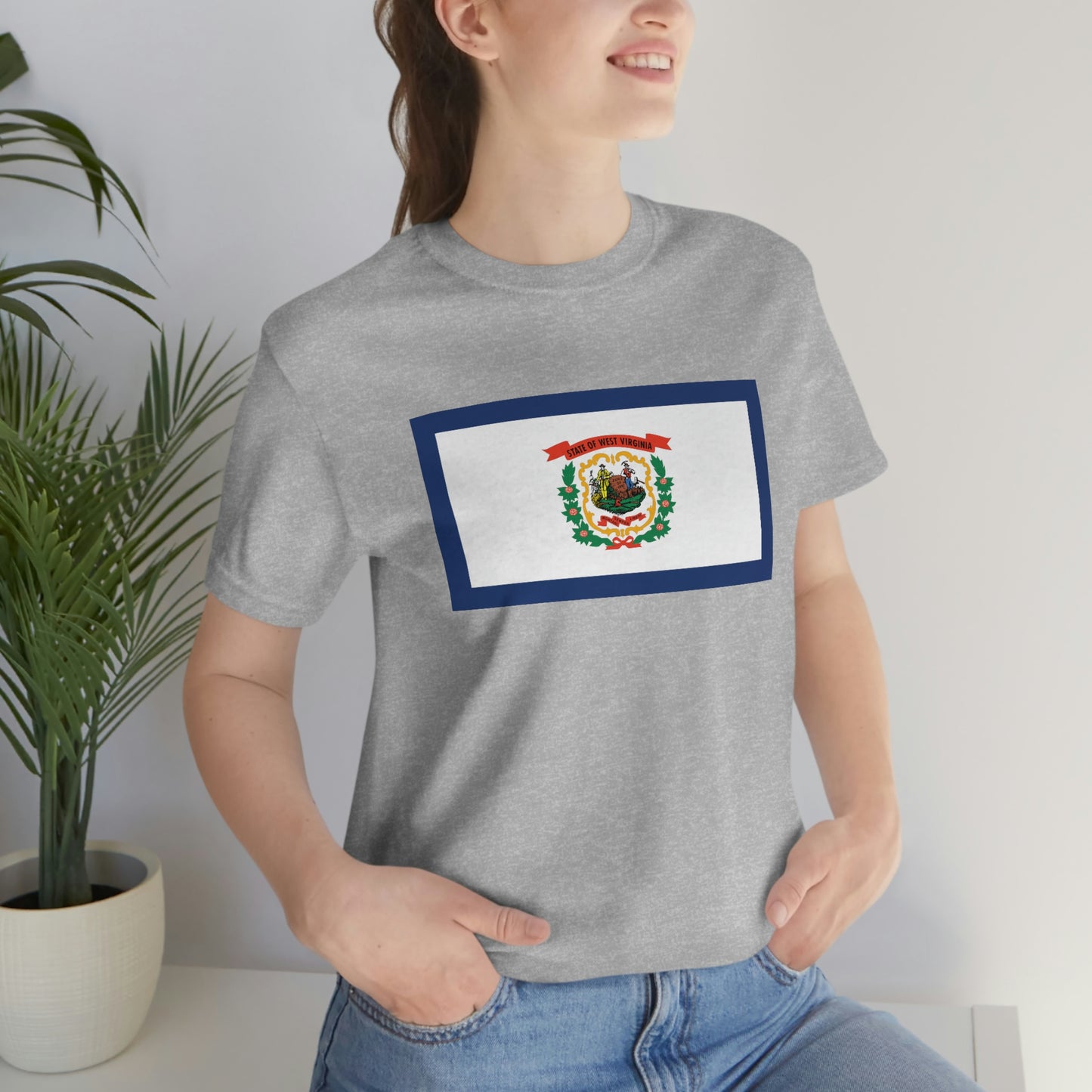 West Virginia Flag Unisex Jersey Short Sleeve Tee Tshirt T-shirt