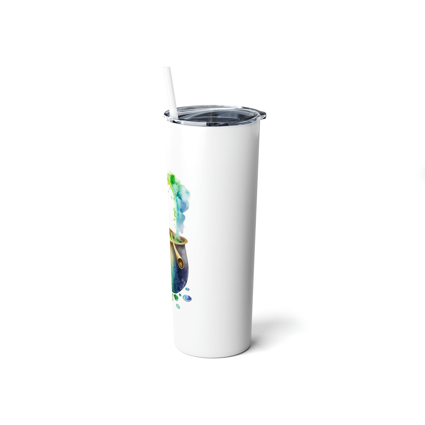 St. Patrick's Day Pot of Gold Skinny Steel Tumbler with Straw, 20oz