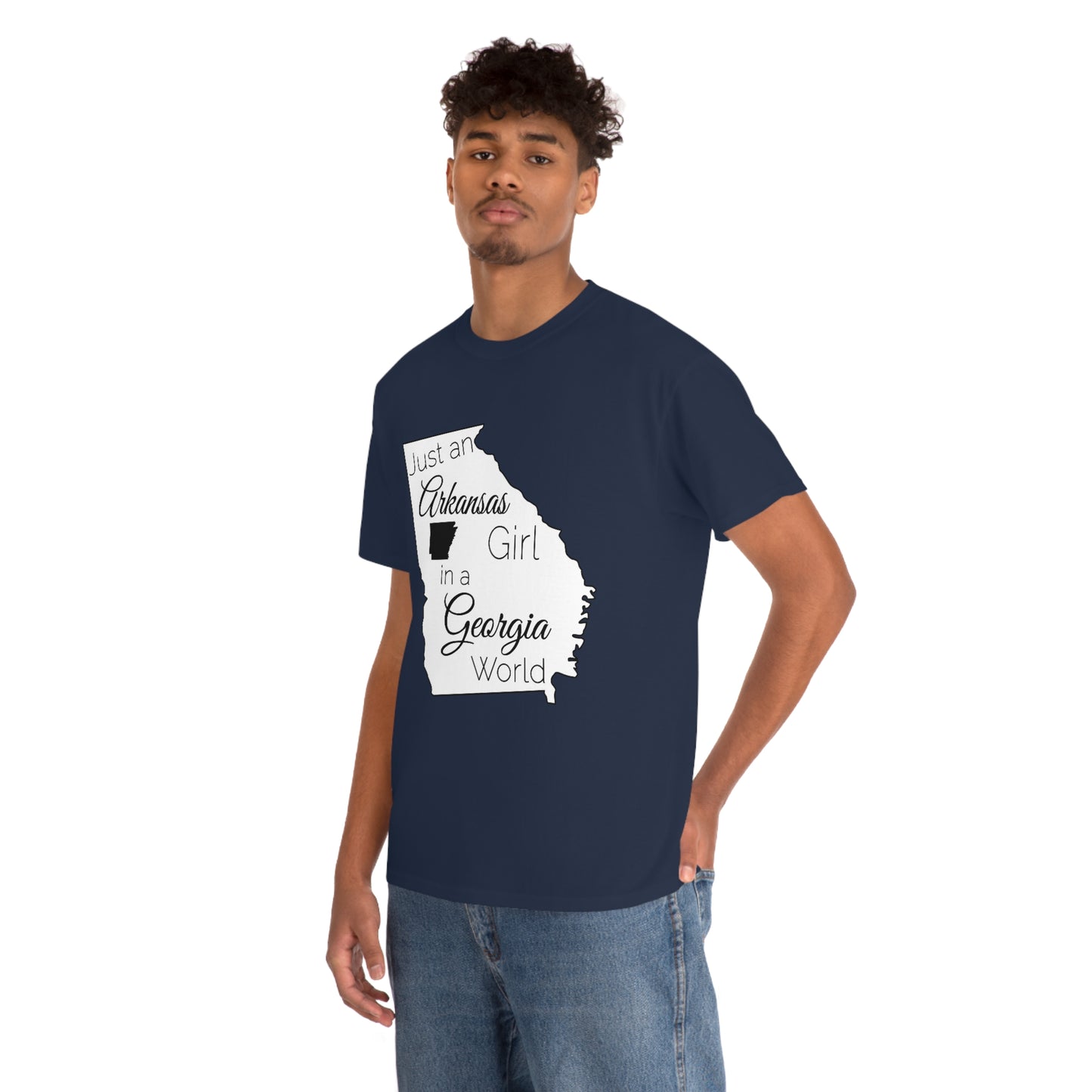 Just an Arkansas Girl in a Georgia World Unisex Heavy Cotton Tee