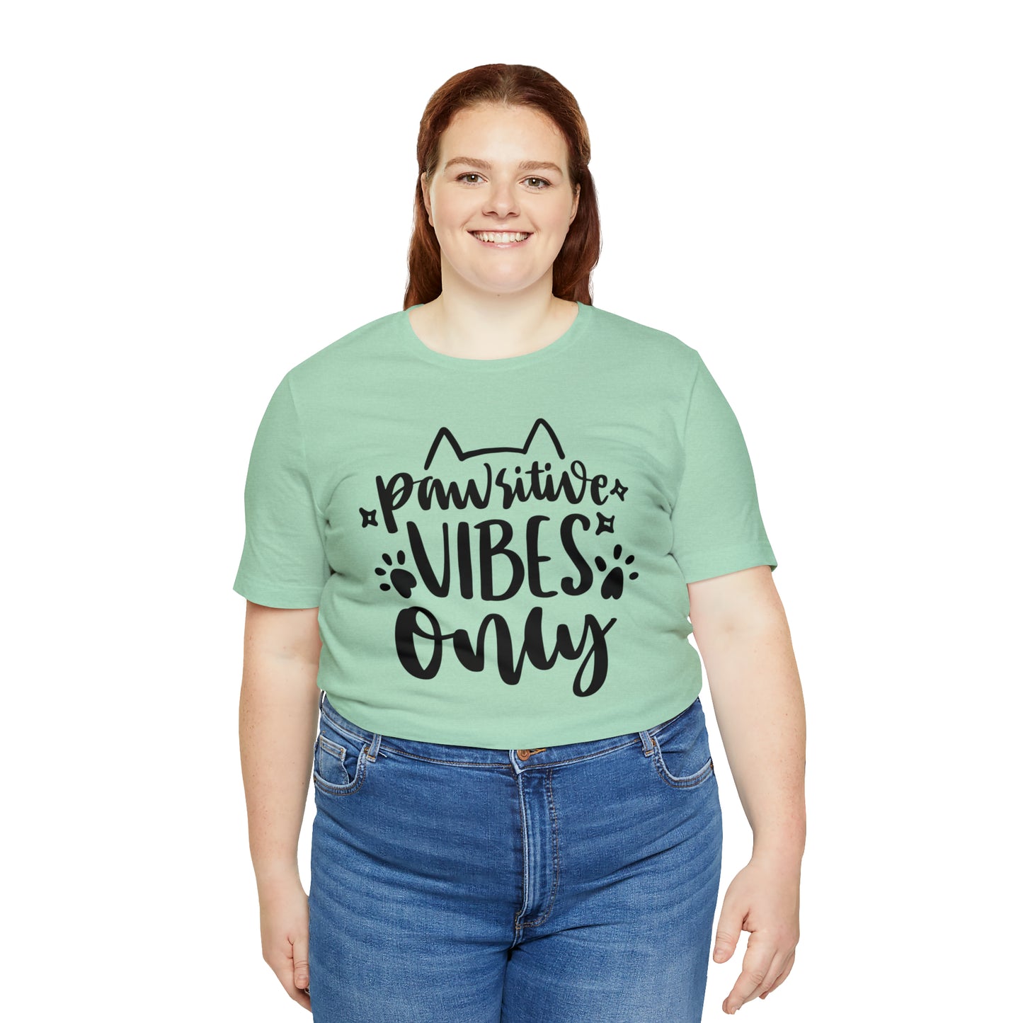 Pawsitive Vibes Only Cat Short Sleeve T-shirt