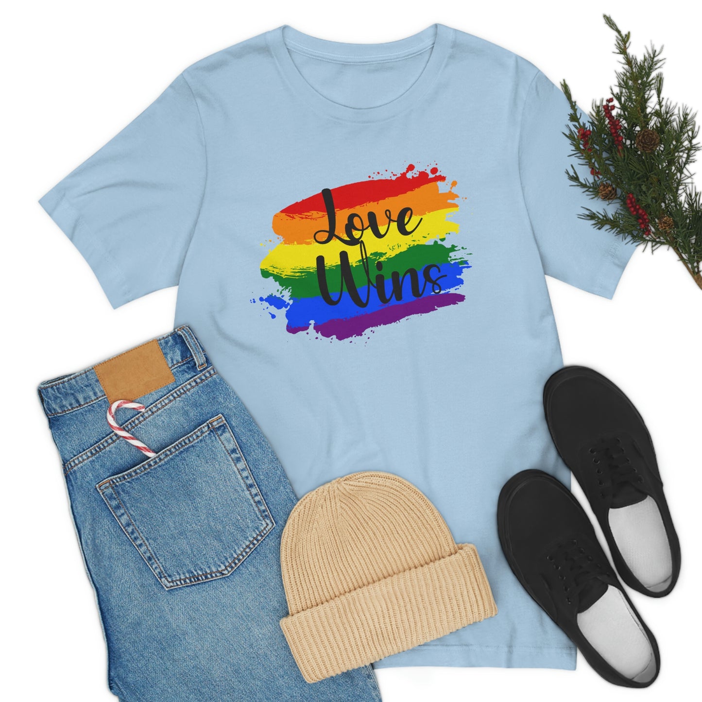 Love Wins LGBTQIA Print Unisex Jersey Short Sleeve Tee