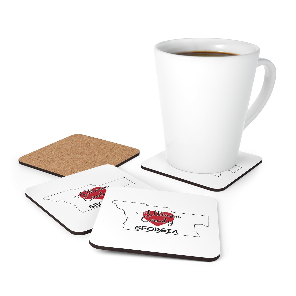 Atkinson County Georgia Corkwood Coaster Set