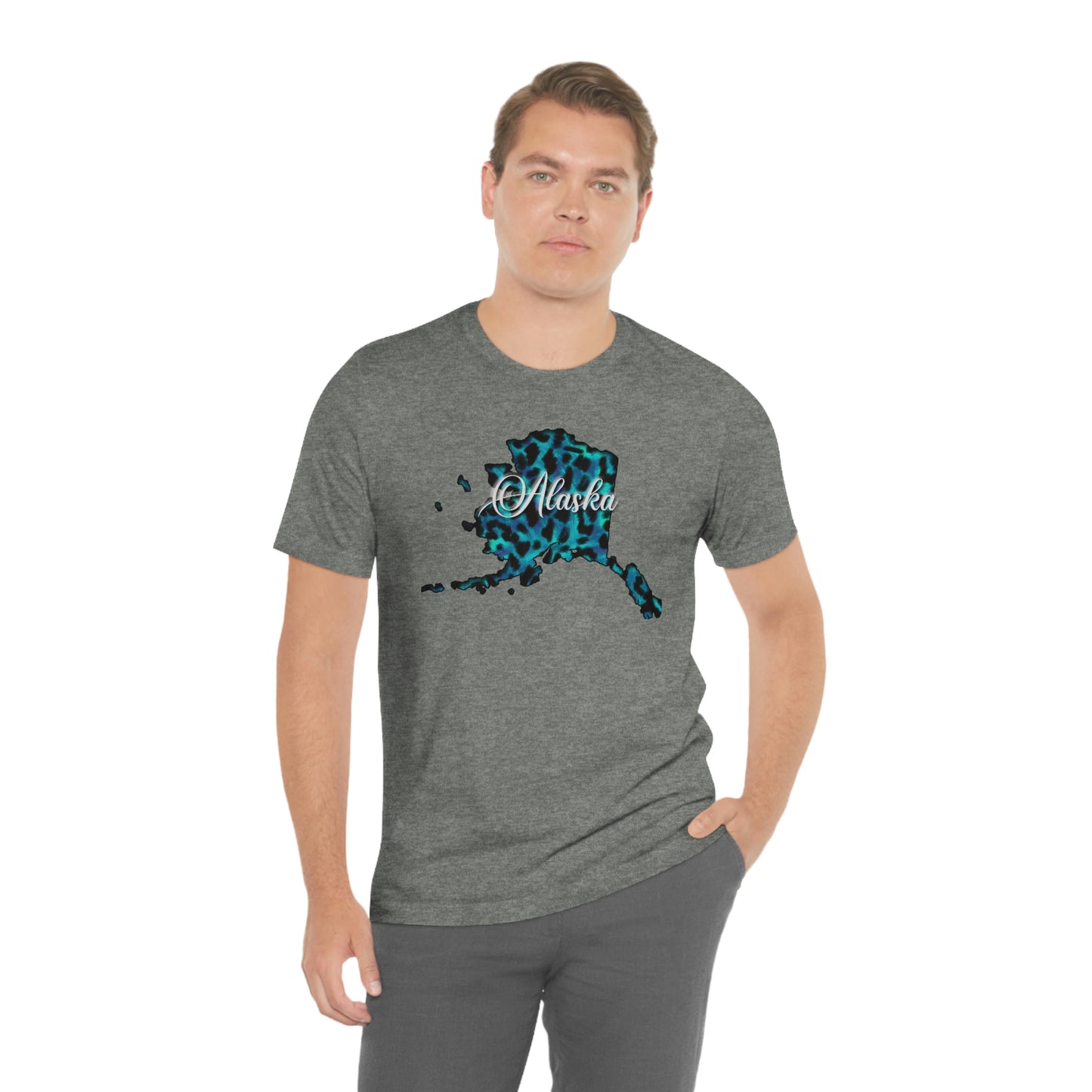 Alaska Blue Leopard Unisex Jersey Short Sleeve T-shirt