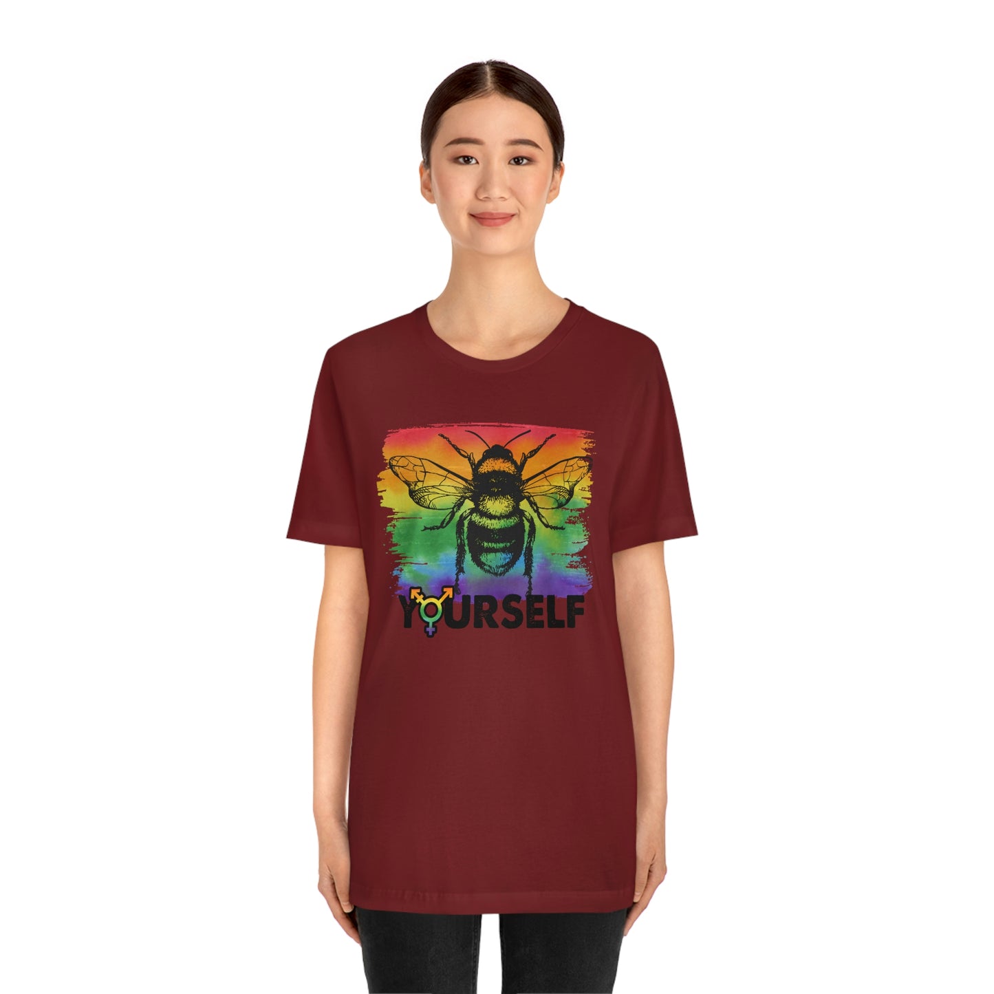 Bee Yourself LGBTQIA Print Unisex Jersey Short Sleeve Tee
