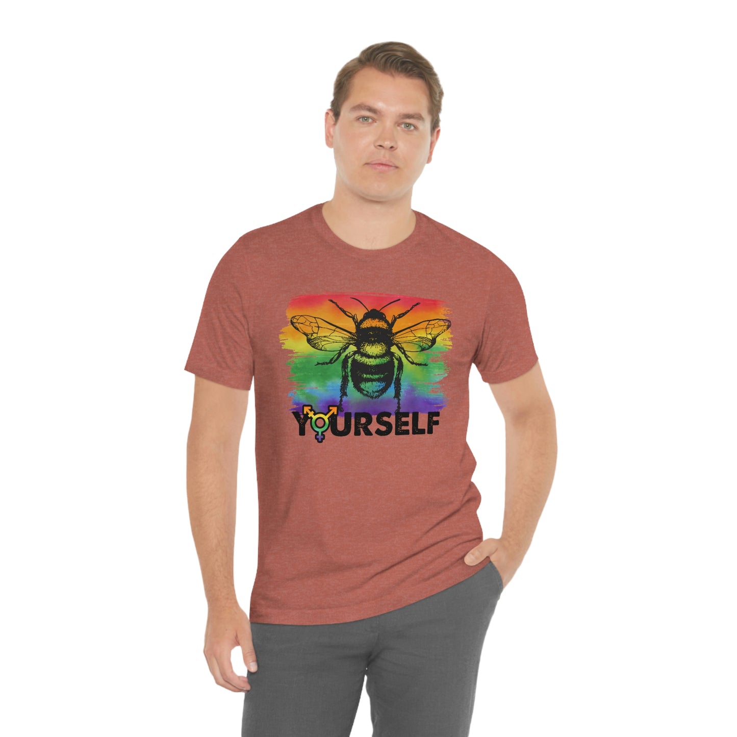 Bee Yourself LGBTQIA Print Unisex Jersey Short Sleeve Tee