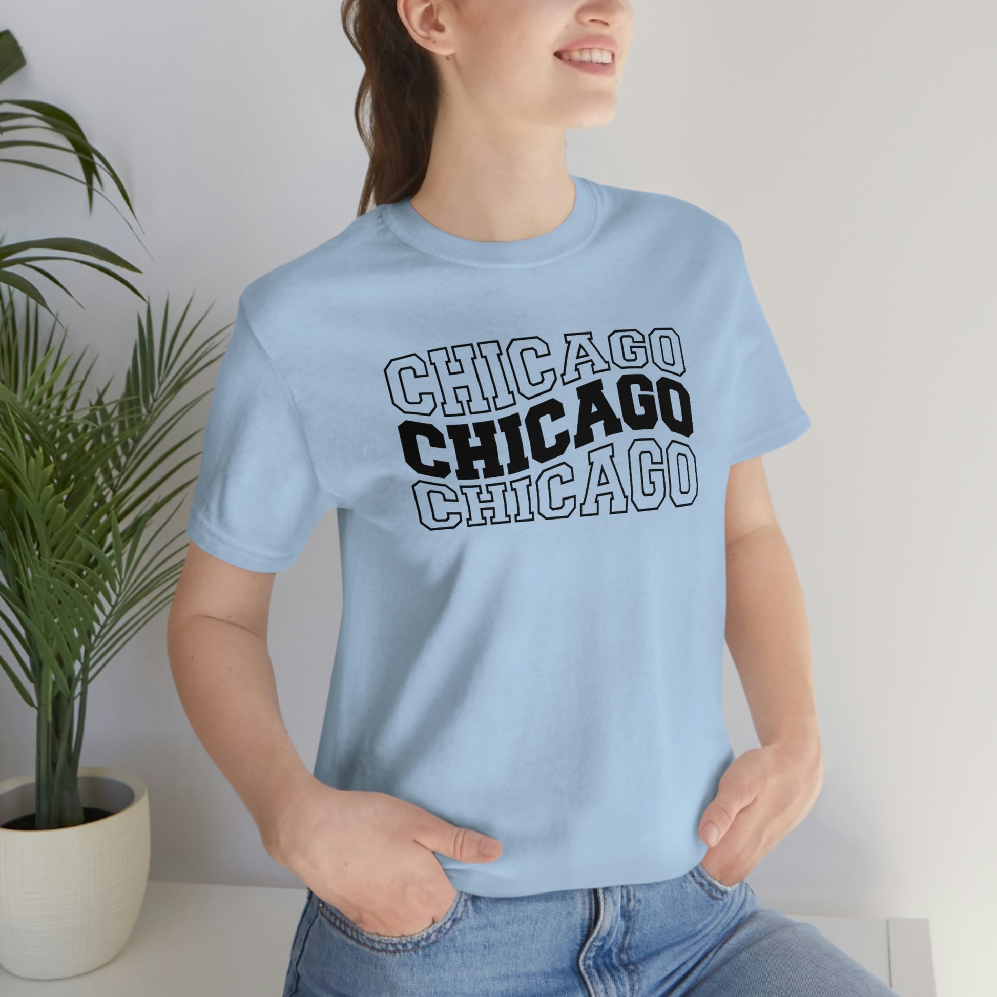 Chicago Varsity Letters Wavy Short Sleeve T-shirt