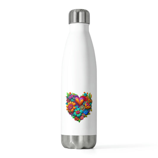 Bright Flowered Heart Valentine 20oz Insulated Bottle
