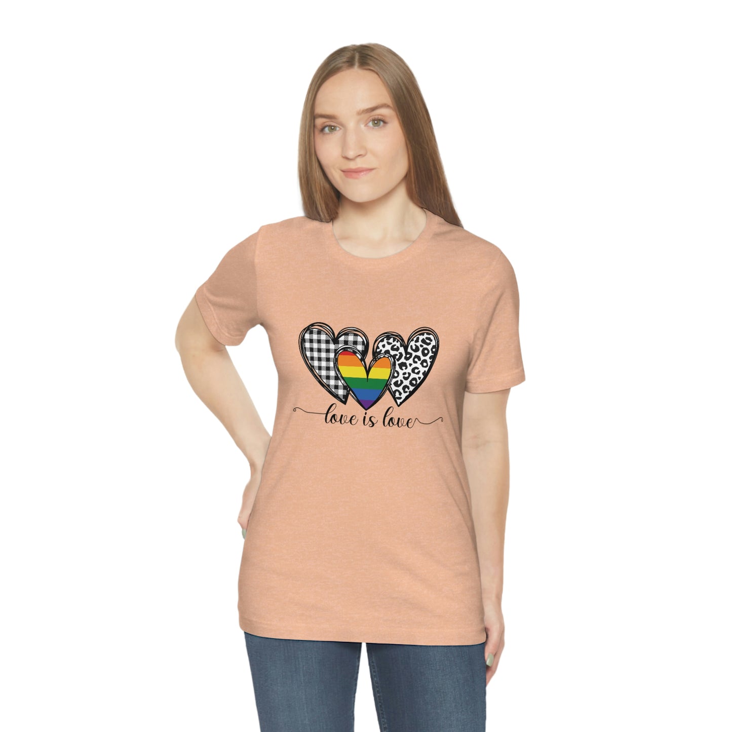 Love is Love LGBTQIA Print Unisex Jersey Short Sleeve Tee
