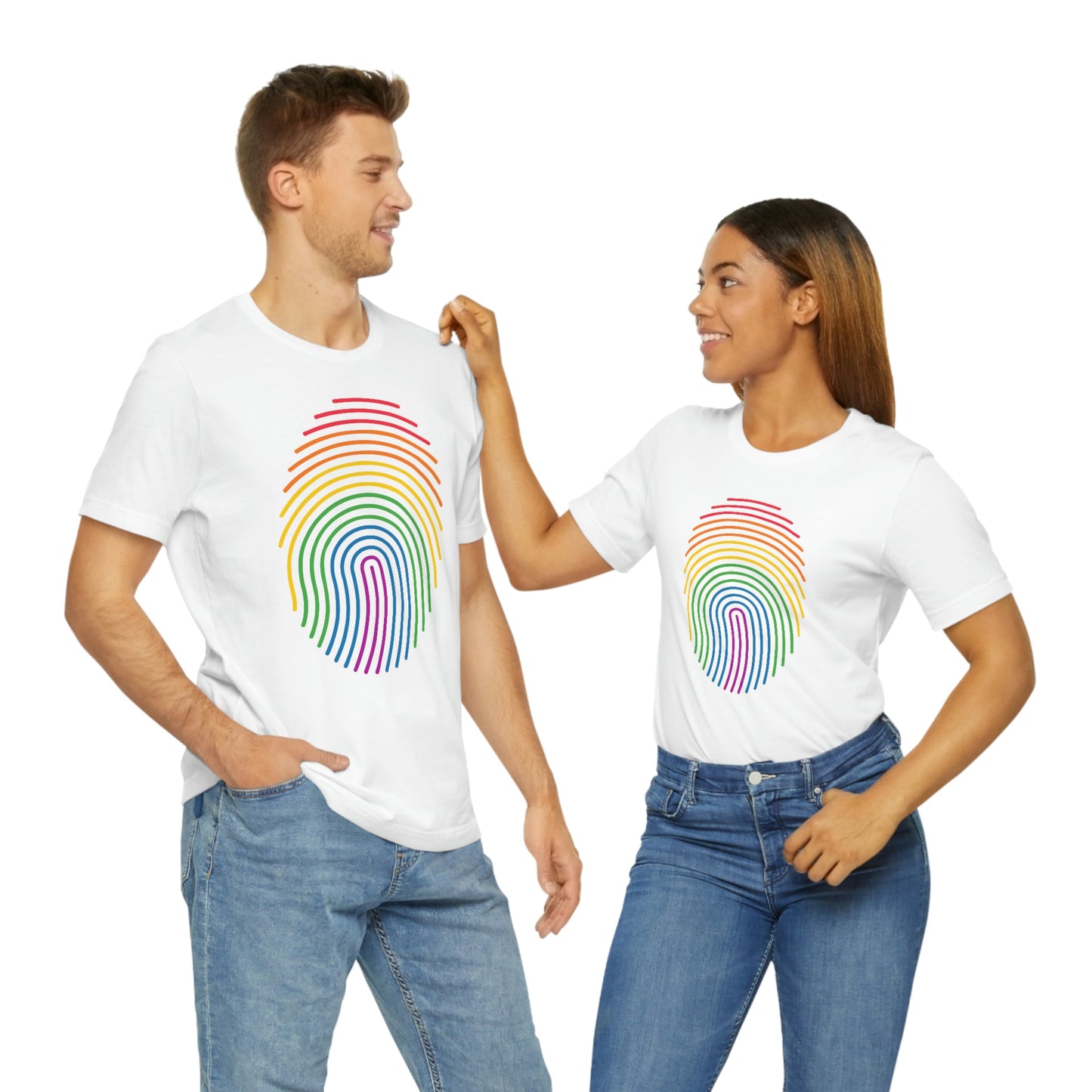 Fingerprint LGBTQIA Print Unisex Jersey Short Sleeve Tee