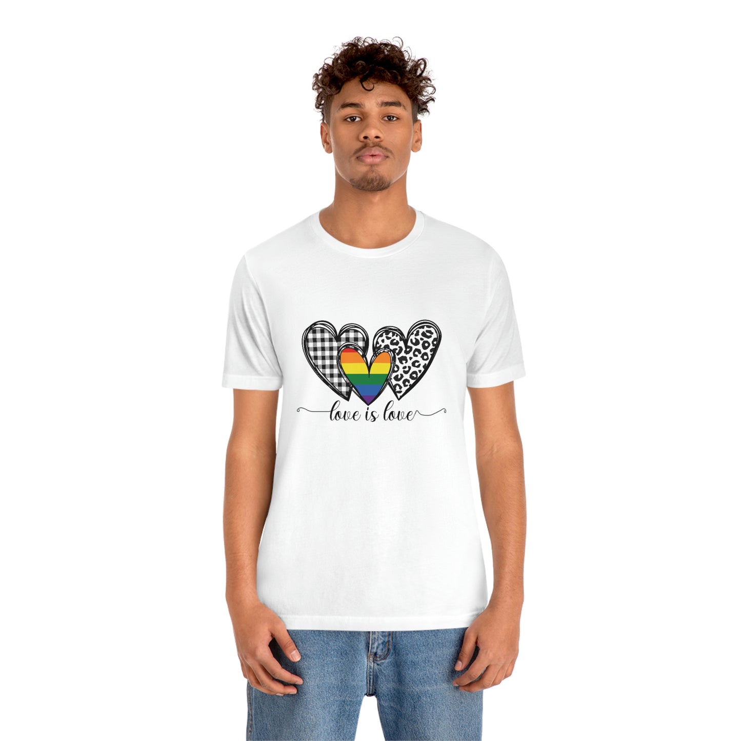 Love is Love LGBTQIA Print Unisex Jersey Short Sleeve Tee