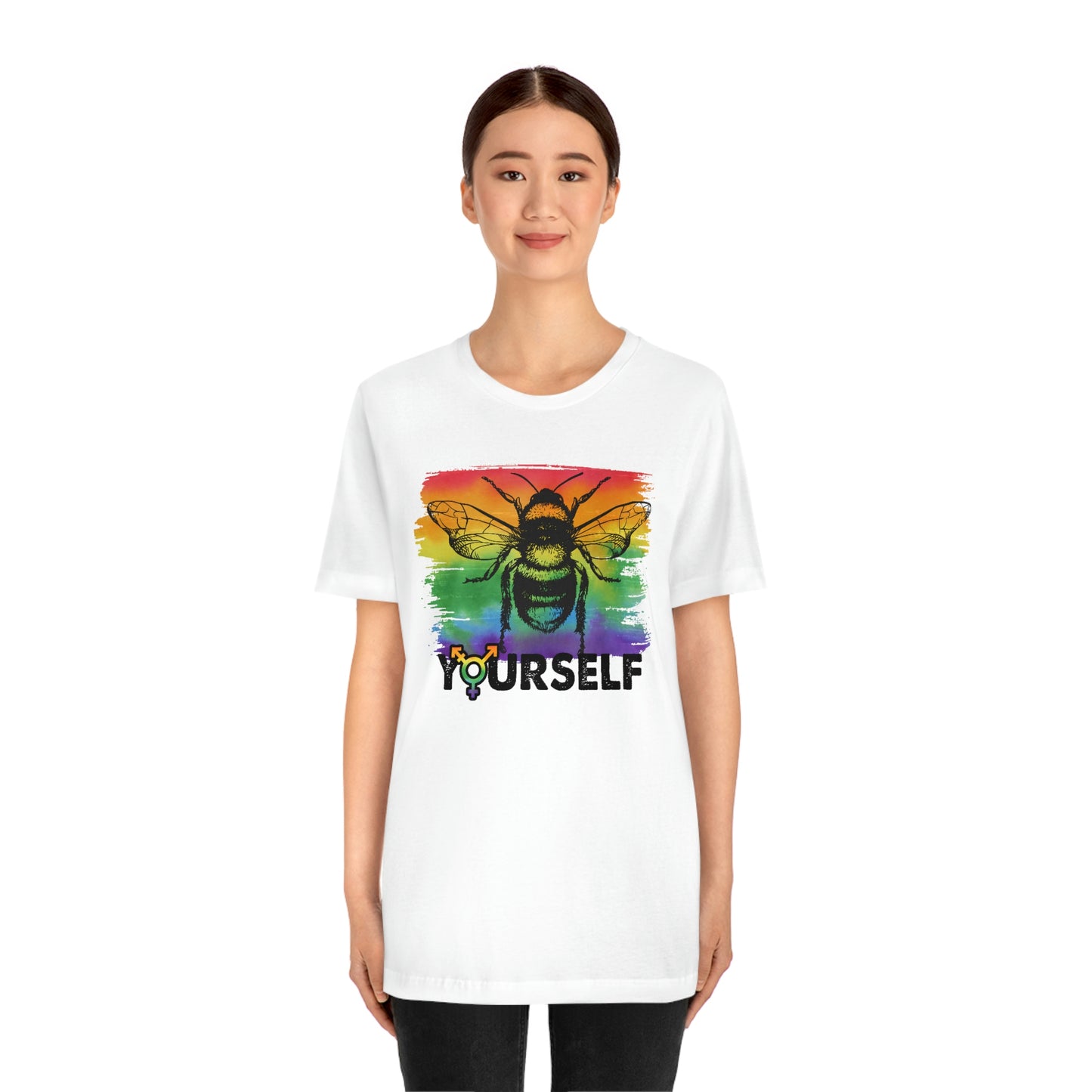 Bee Yourself LGBTQIA Print Unisex Jersey Short Sleeve Tee
