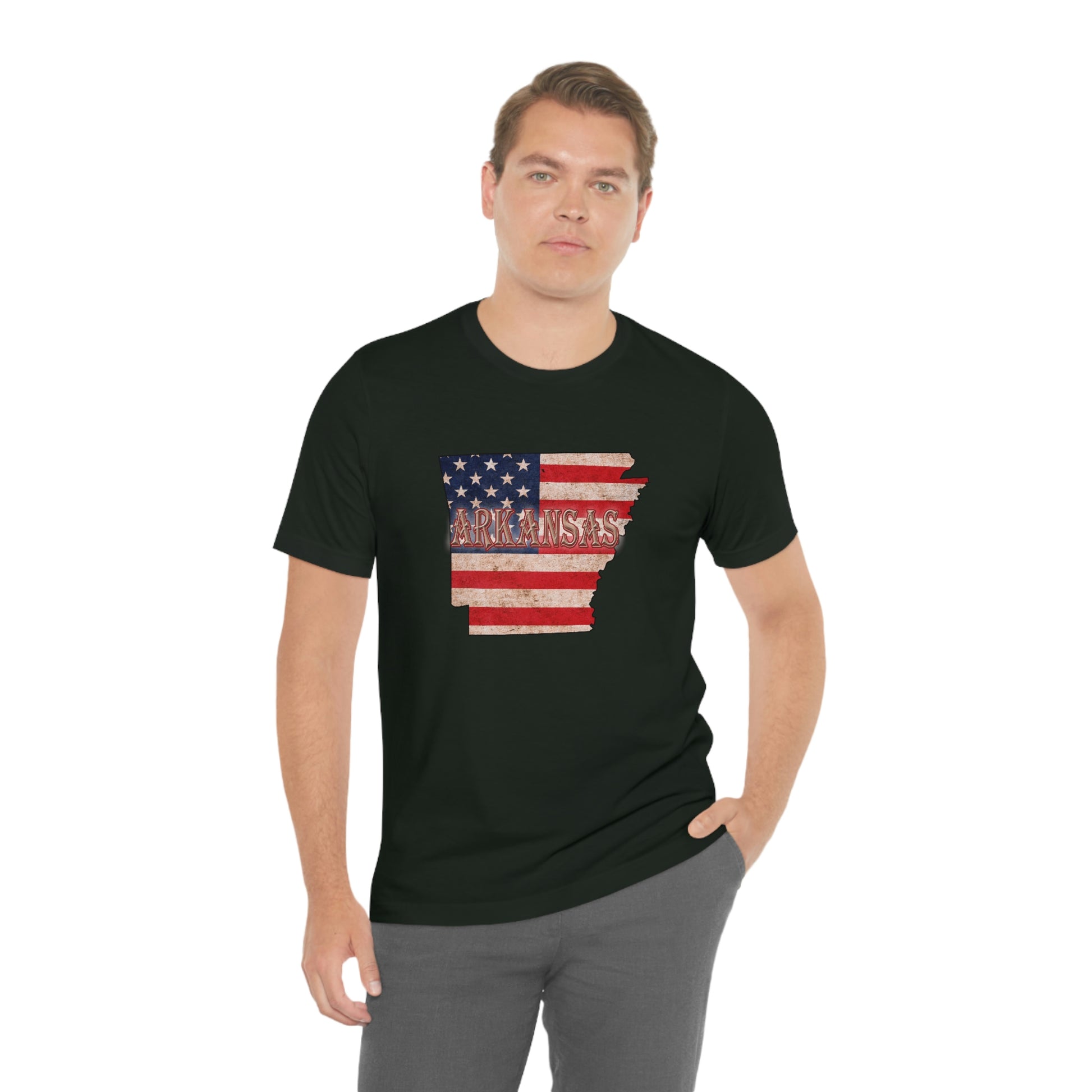 Arkansas AR US Flag Unisex Jersey Short Sleeve Tee Tshirt T-shirt