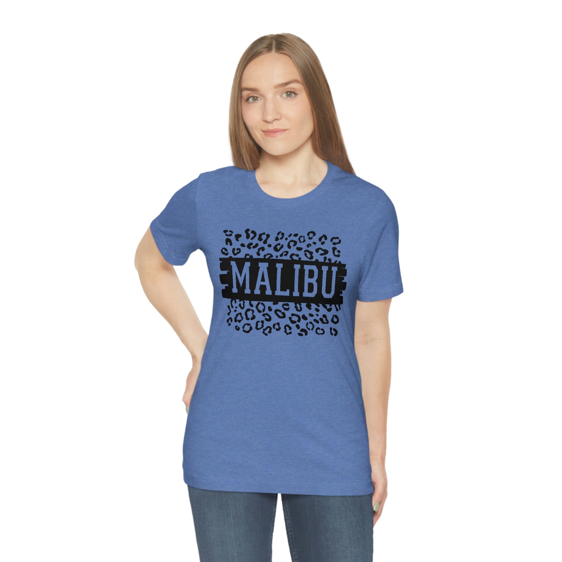 Malibu California Leopard Print Unisex Jersey Short Sleeve Tee Tshirt T-shirt